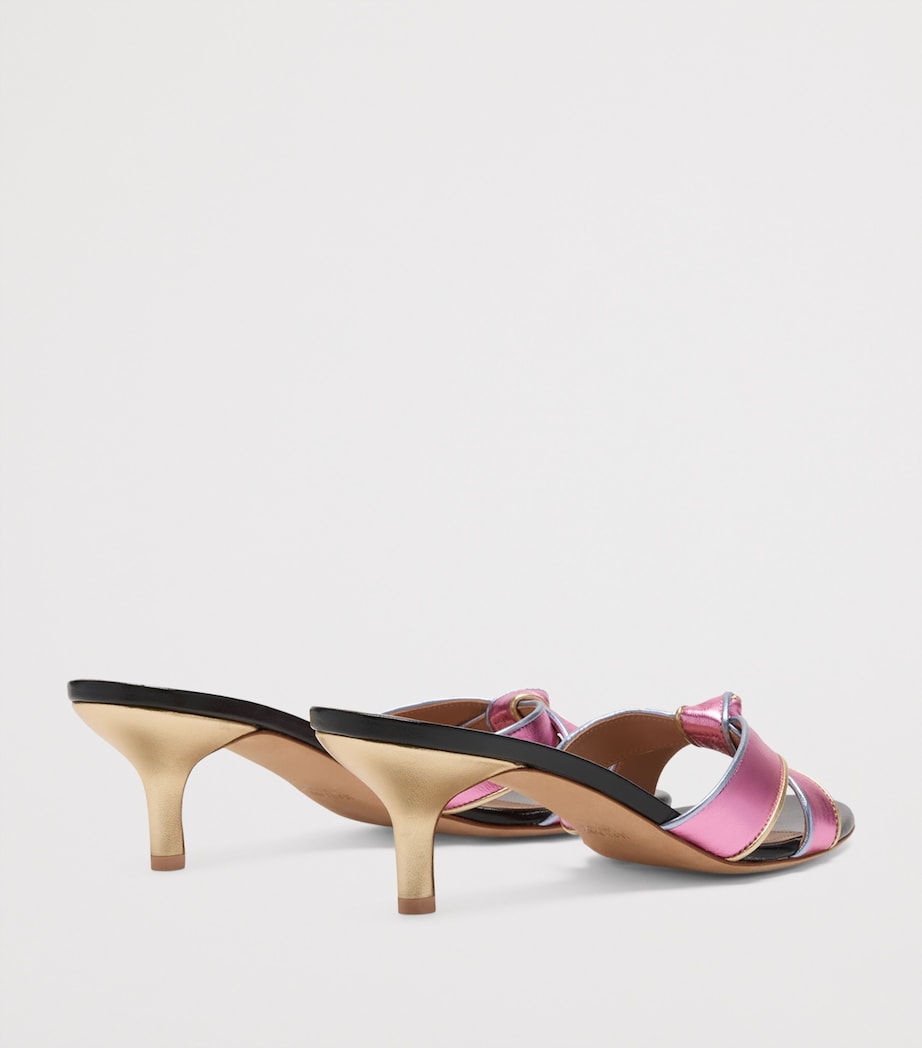 Malone Souliers Metallic Leather Raquel Heeled Mules 45 Camellia Image 4