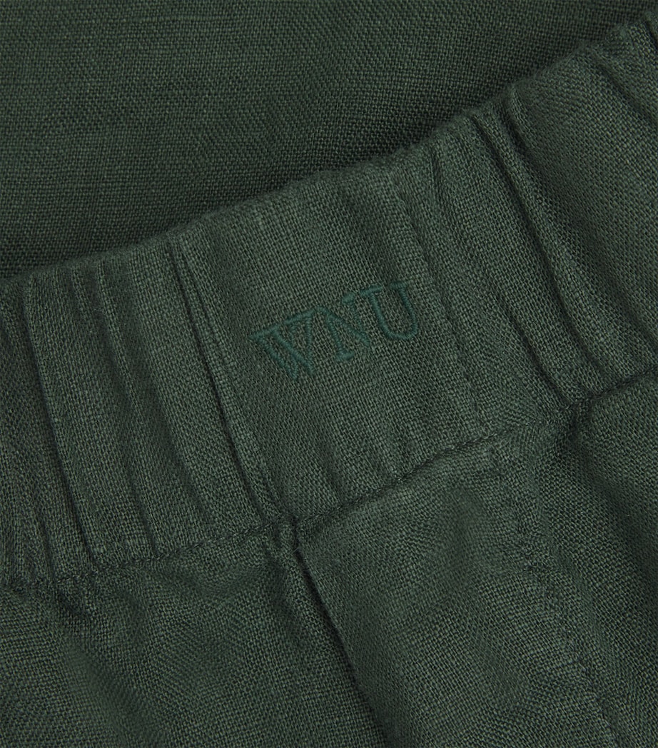 With Nothing Underneath Womens Linen The Palazzo Trousers Hunter Green Image 5
