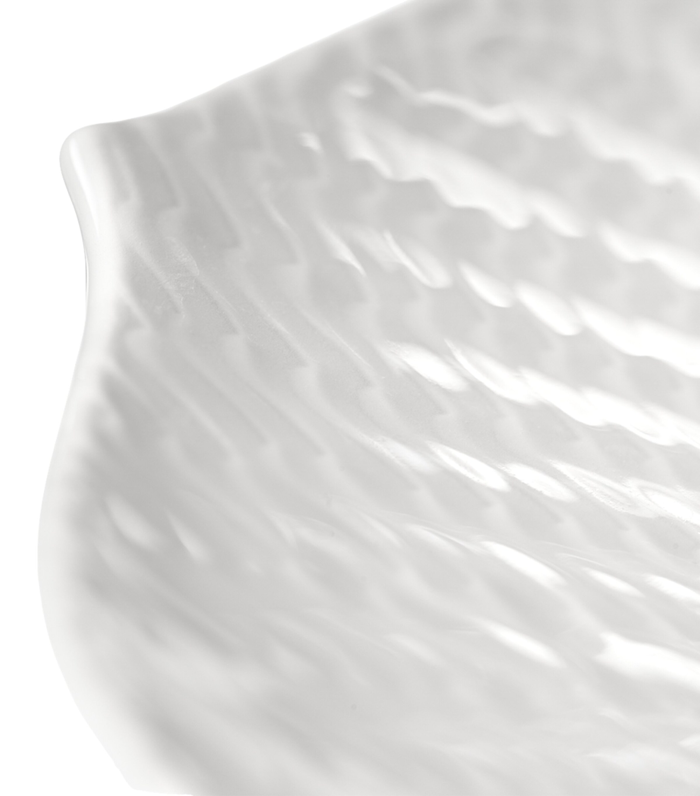 Porcelain Waves Relief Butter Plate (19.5cm) WHITE Image 5