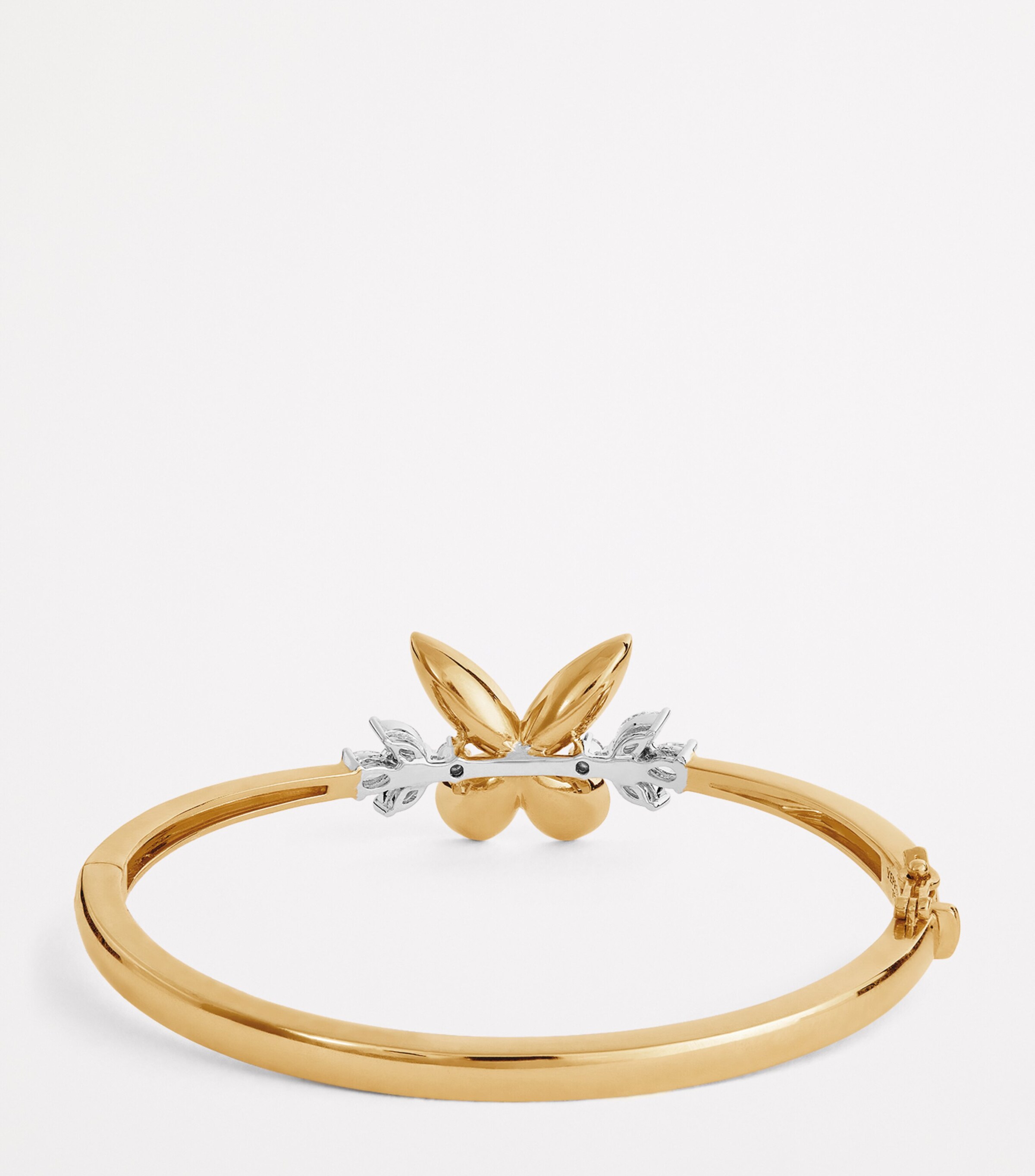 Yellow Gold and Diamond Butterfly Bangle YELLOW GOLD Image 3