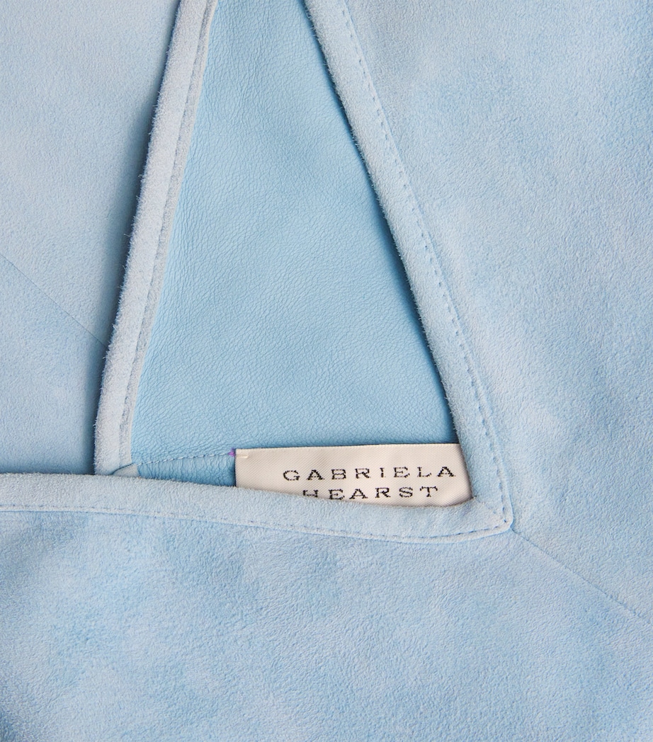 Gabriela Hearst Womens Suede Brigita Midi Dress Lgb Light Blue Image 6