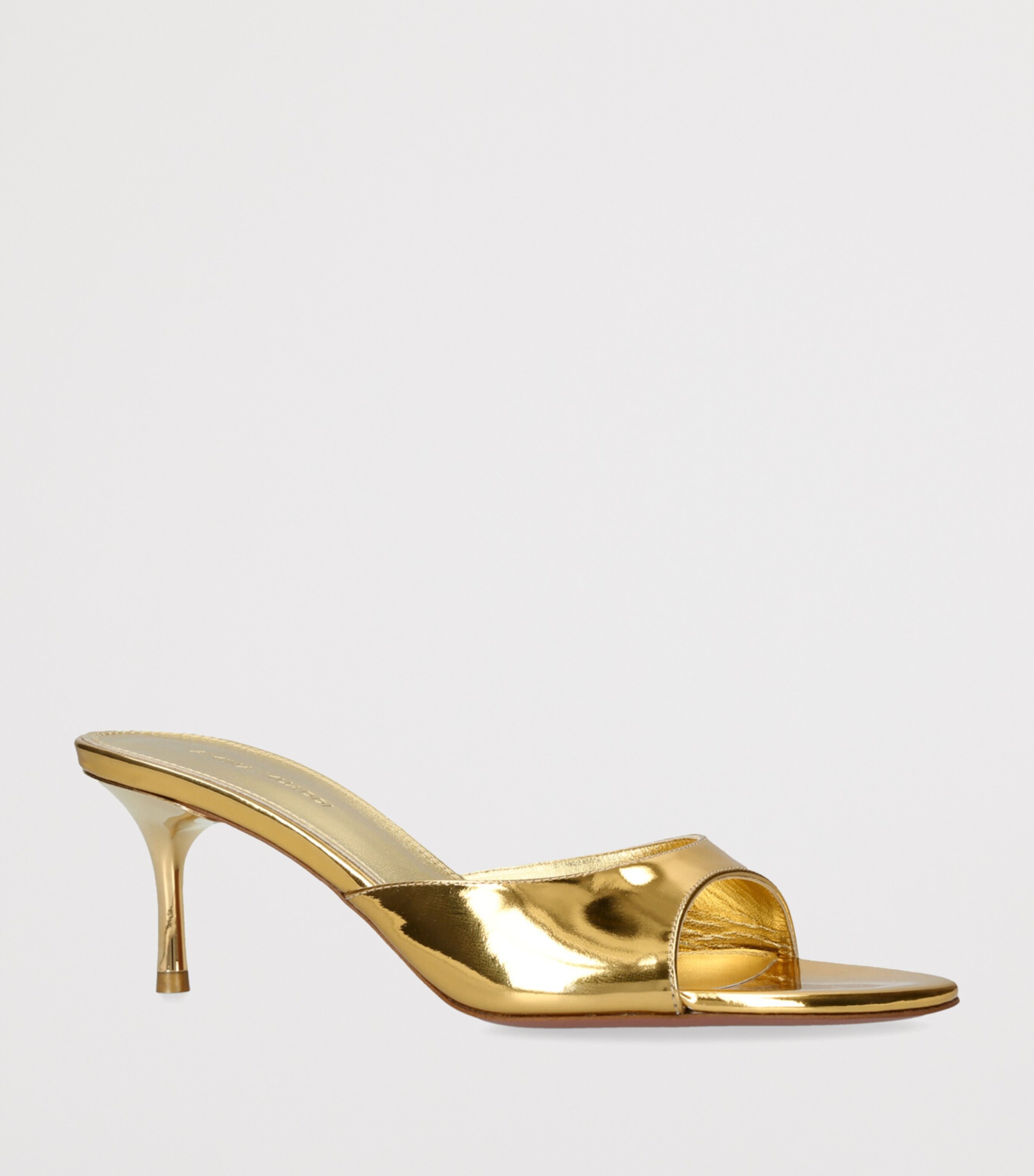 Leather Jeanne Heeled Mules 60 GOLD Image 3