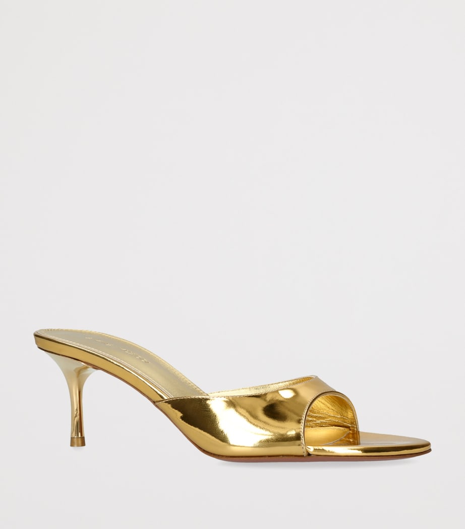 Leather Jeanne Heeled Mules 60 GOLD Image 3