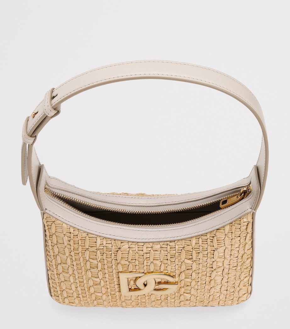 Raffia Shoulder Bag 8W047-CREMA/AVORIO Image 4