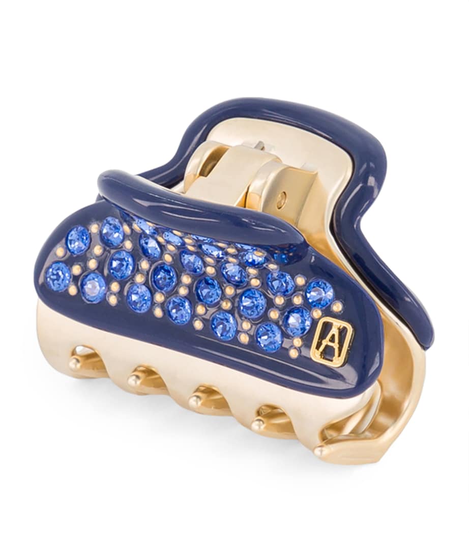 Gold-Plated Crystal-Embellished Claw Hair Clip M5- MARINE/OR Image 2