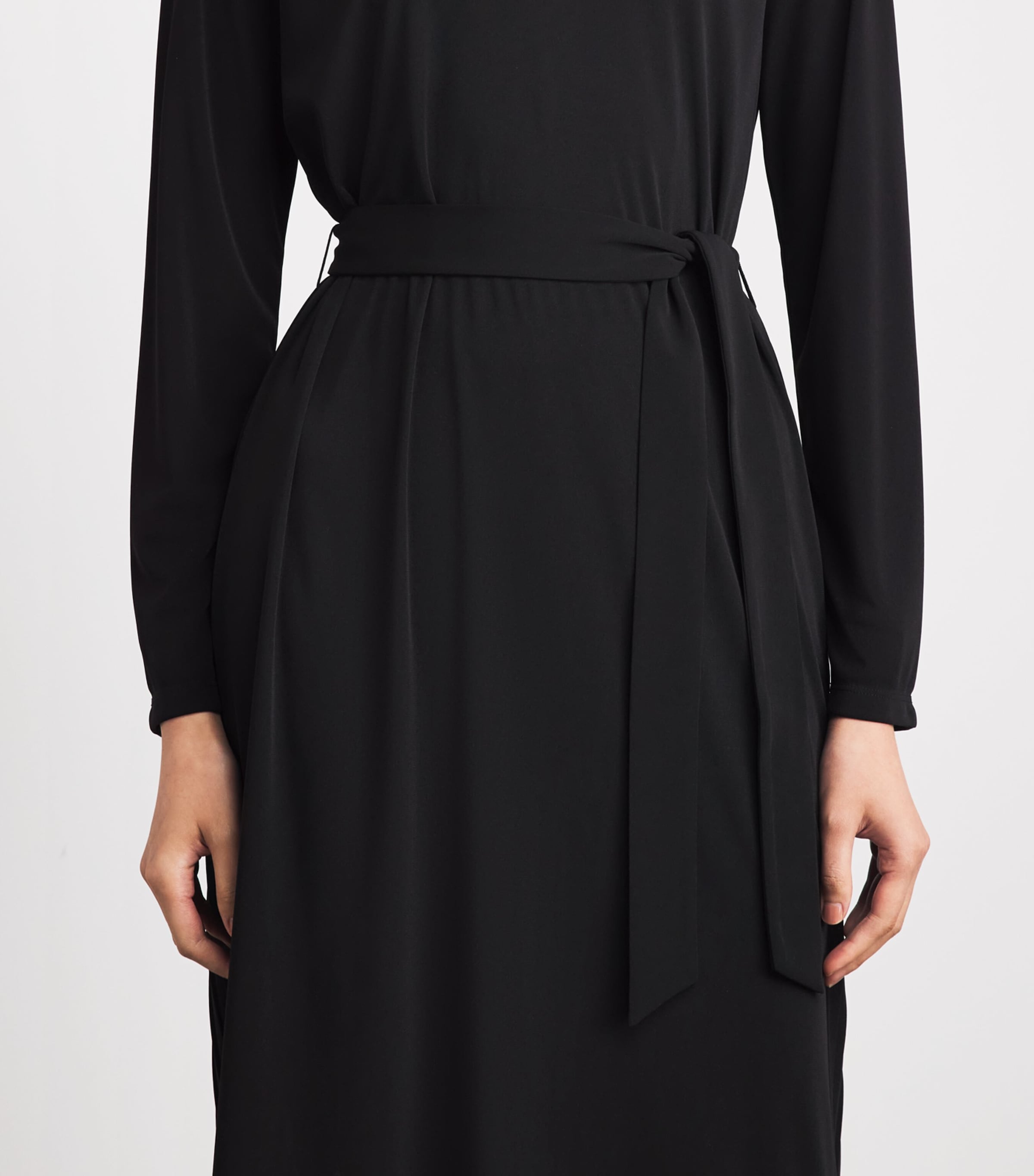 MM Womens Jersey Midi Shirt Dress Black Image 3