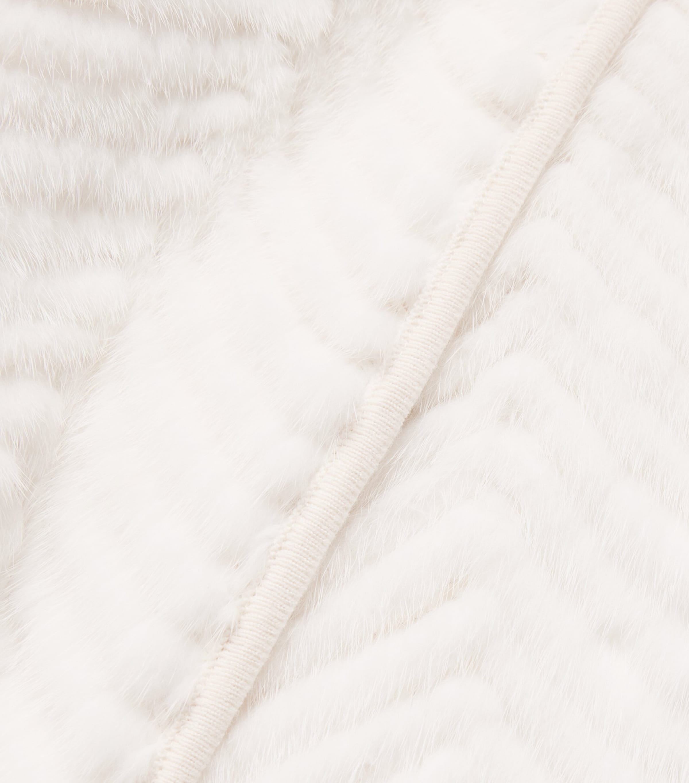 Mink-Wool Herringbone Long Coat C11 Image 5