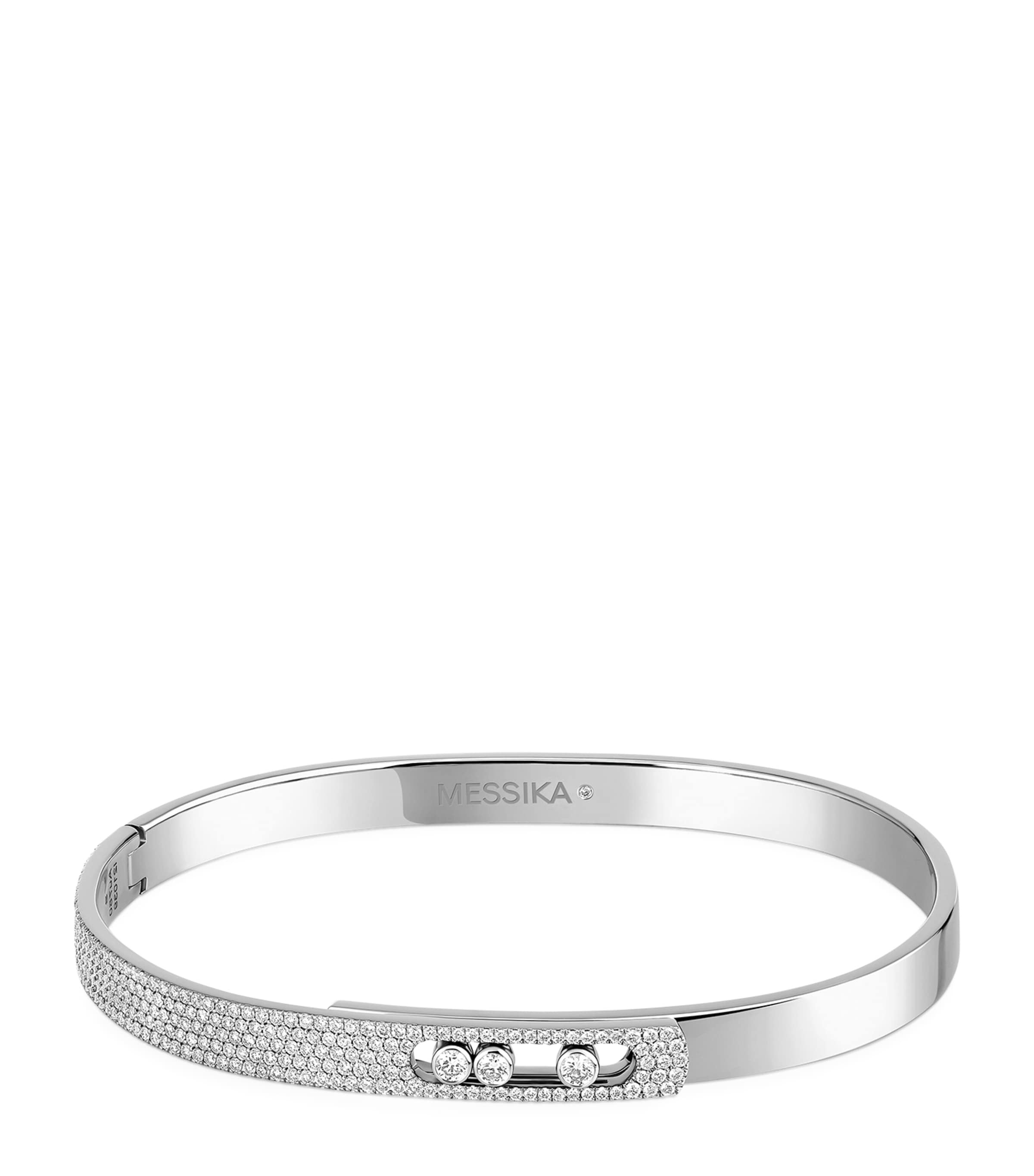 Messika Move Noa White Gold and Pavé Diamond Bangle (0.90ct) White Gold Image 1