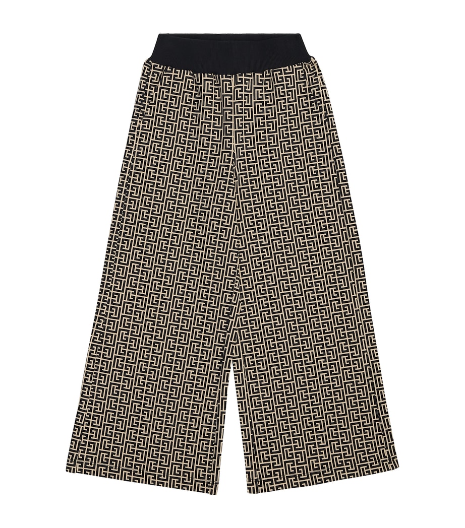 Pattern Print Flared Sweatpants (4-14 Years) 106NECREAM-/BLACK Image 1
