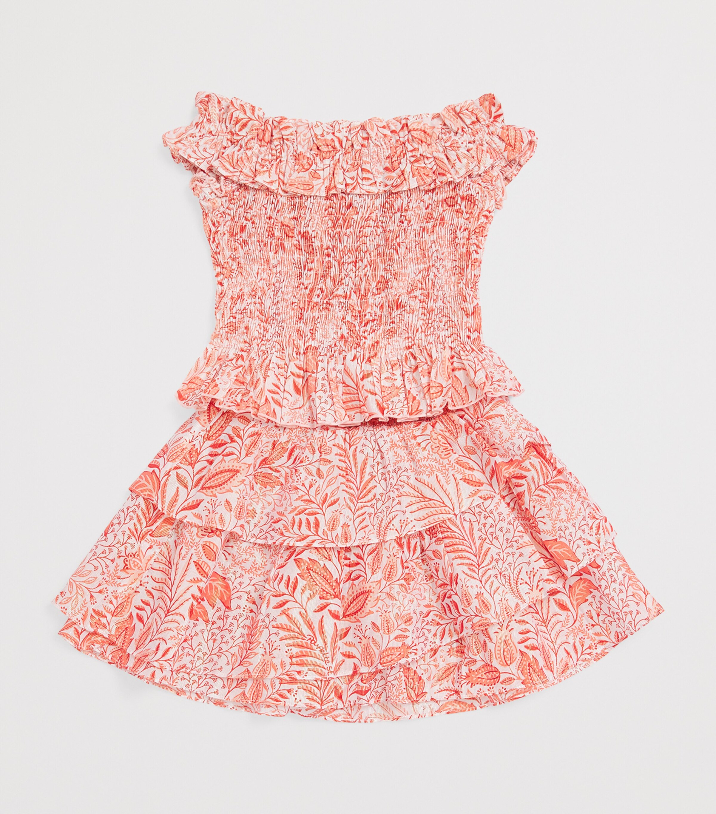 Poupette St Barth Kids Cotton-Blend Alitza Top (4-12 Years) Orange Palmarosa Image 3