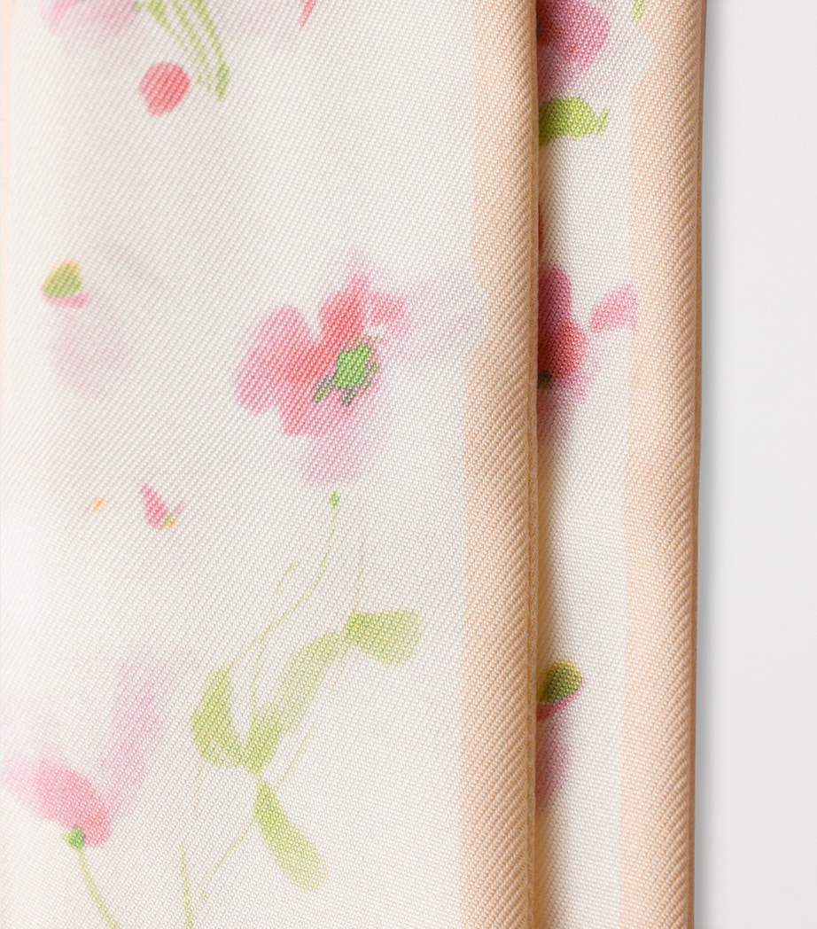 Silk Twill Floral Skinny Scarf F04RS Image 2