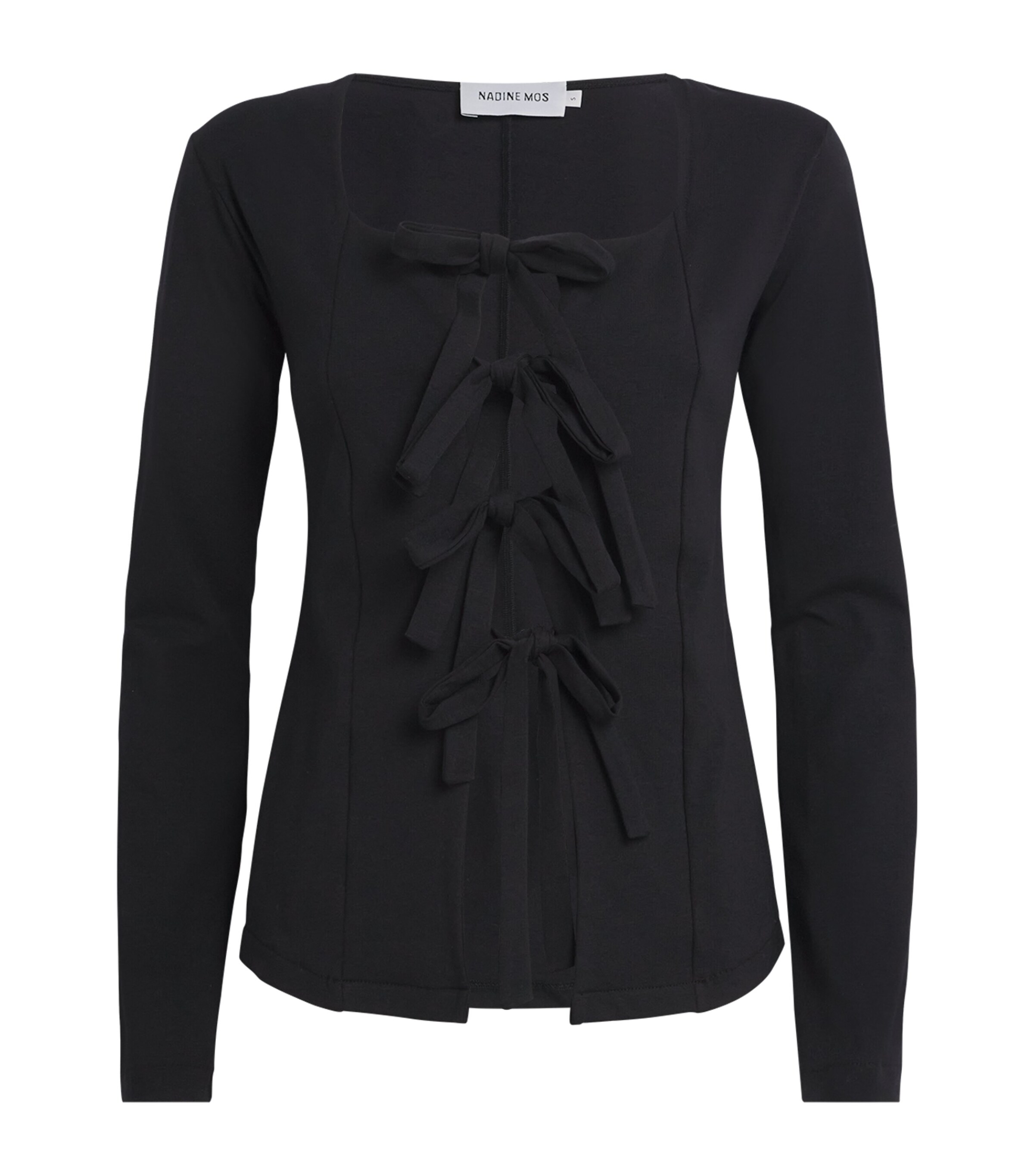 Nadine Mos Cotton Jersey Ebony Tie Shirt | Women Clothing | Tops | Evening & Party Tops | Women New In | Womens Clothing