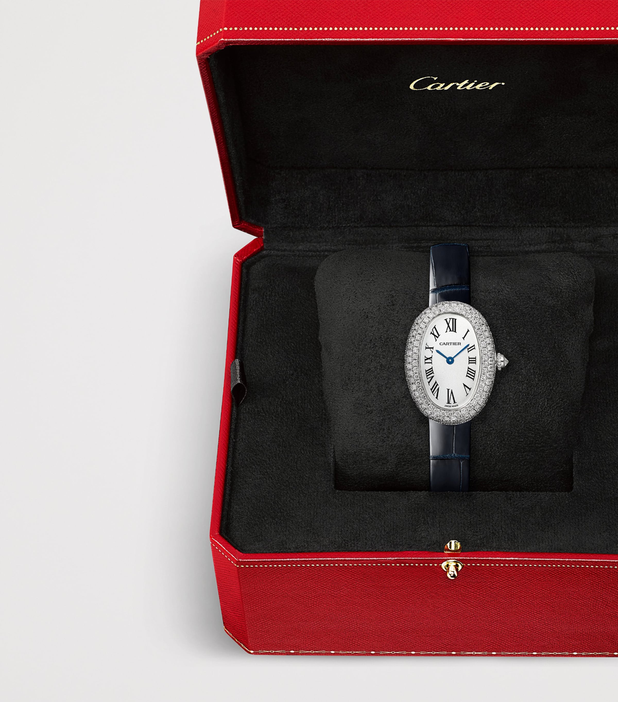 Cartier White Gold and Diamond Baignoire 1920 Watch 26mm Silvered Image 6