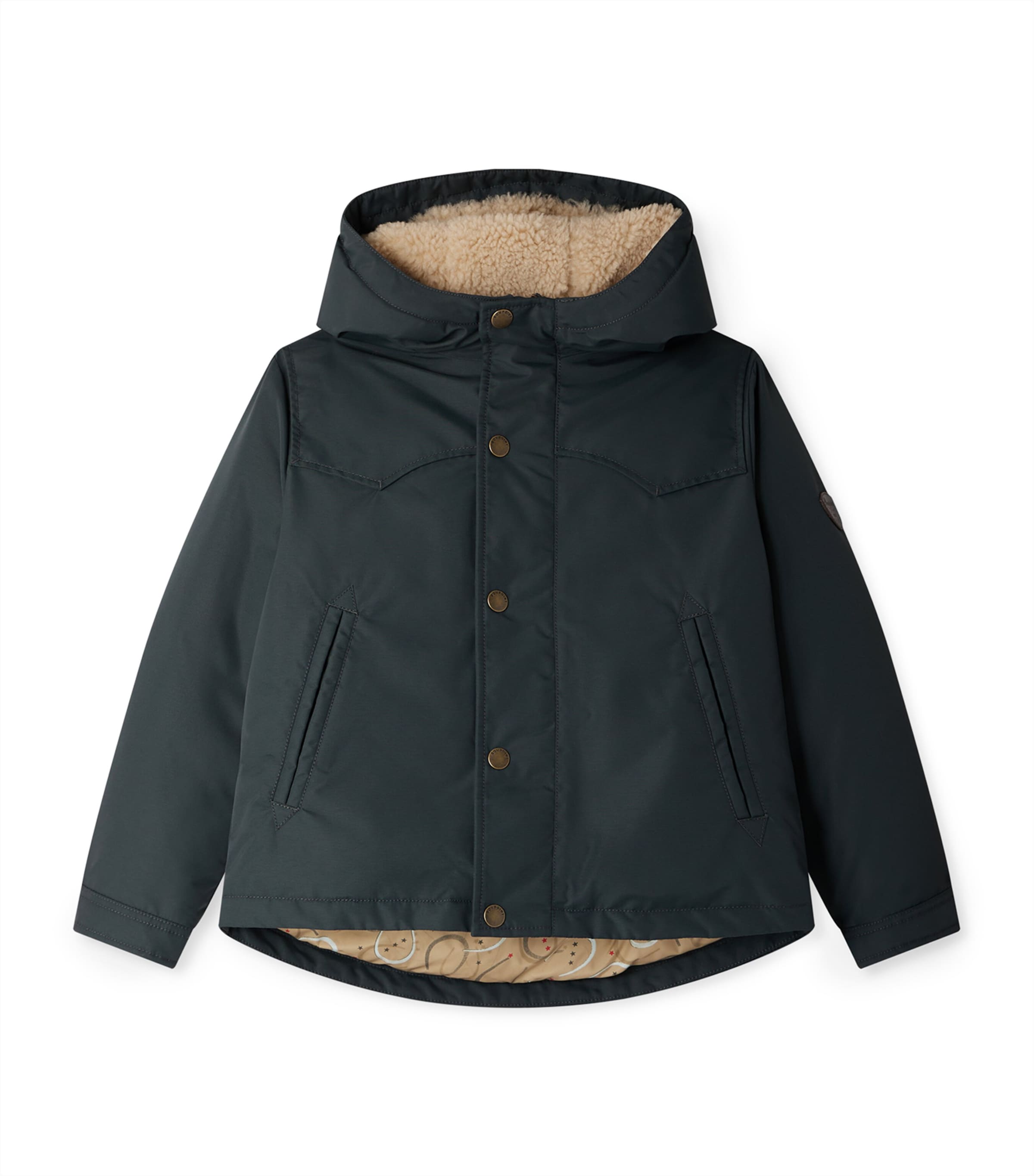 Hooded Jacket (4-8 Years) GRIS ARDOISE Image 1
