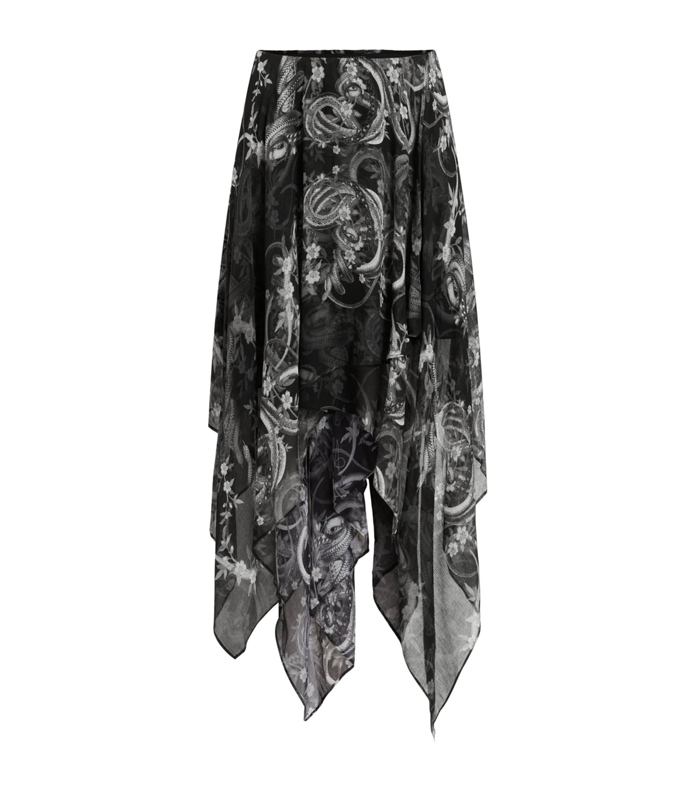 Shop Allsaints Floral Polly Skirt In Black