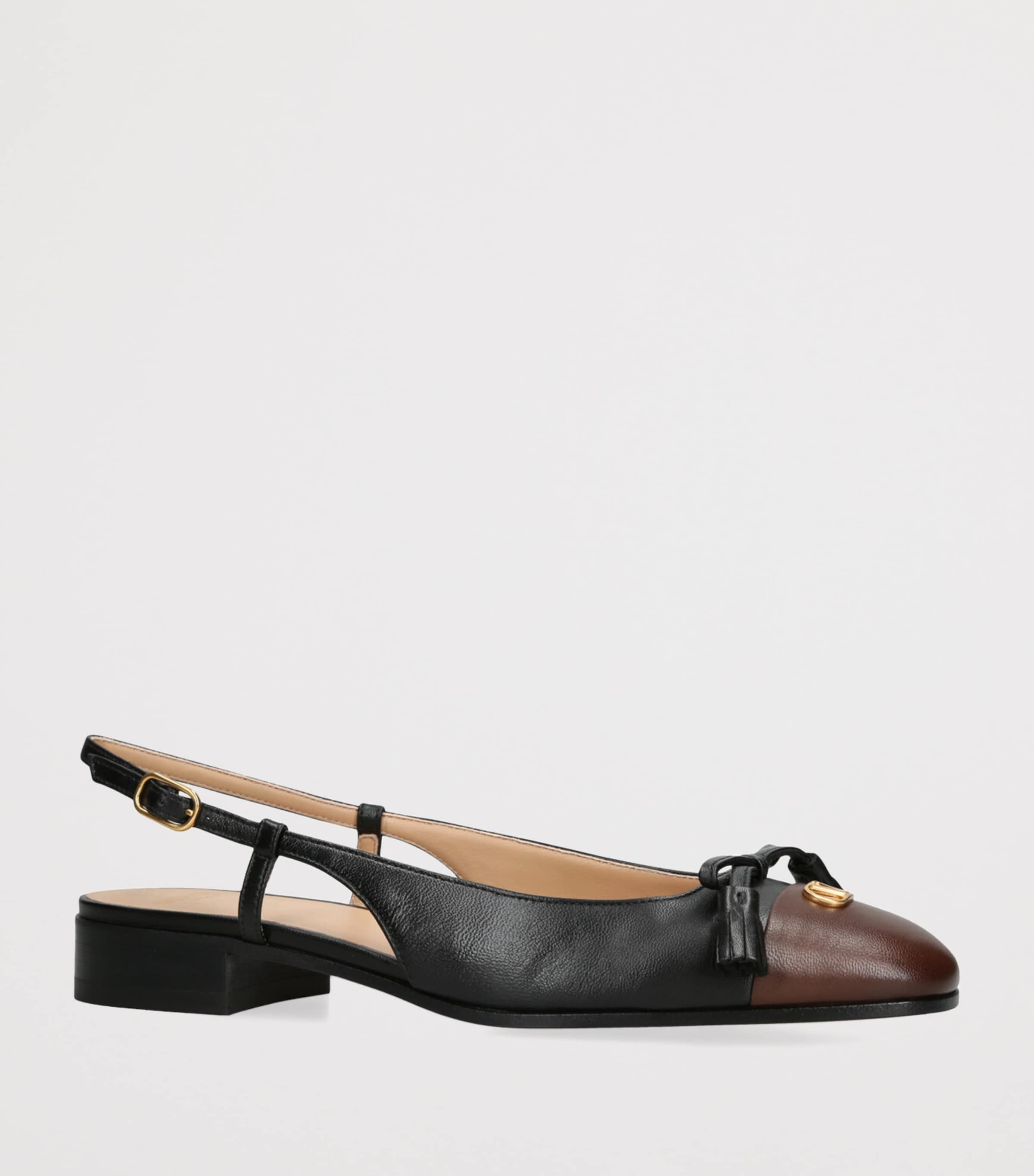 Valentino Garavani Leather Valet Du Roe Slingback Flats 25
