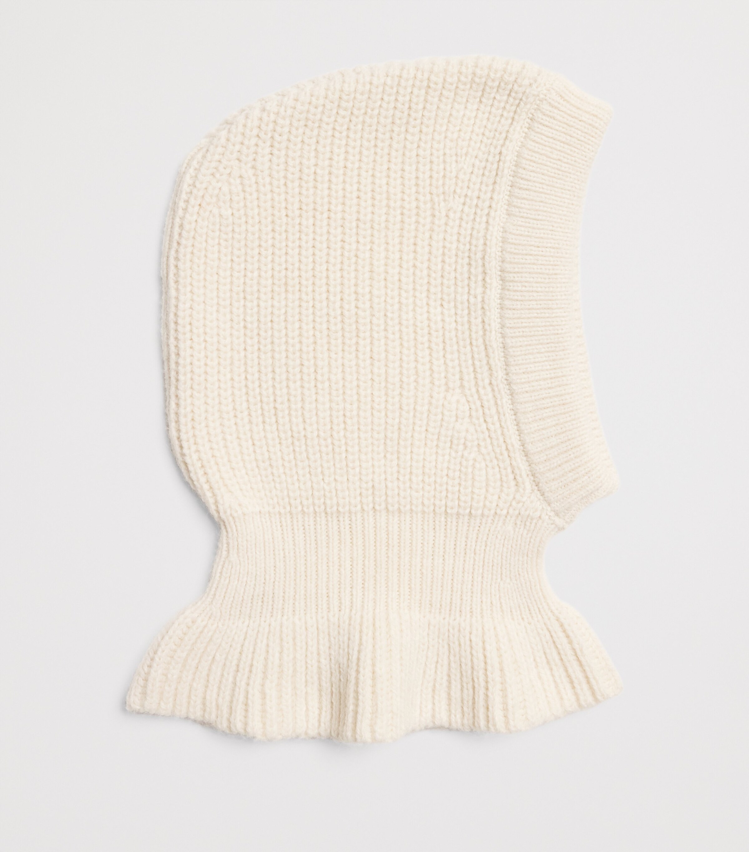 Wool-Blend Knitted Hood LIGHT CREAM WH048 Image 2
