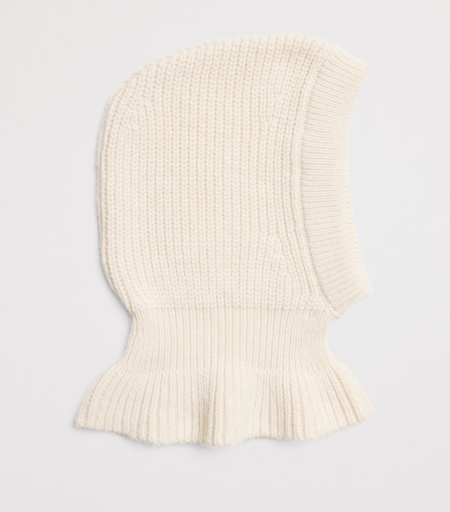 Wool-Blend Knitted Hood LIGHT CREAM WH048 Image 2