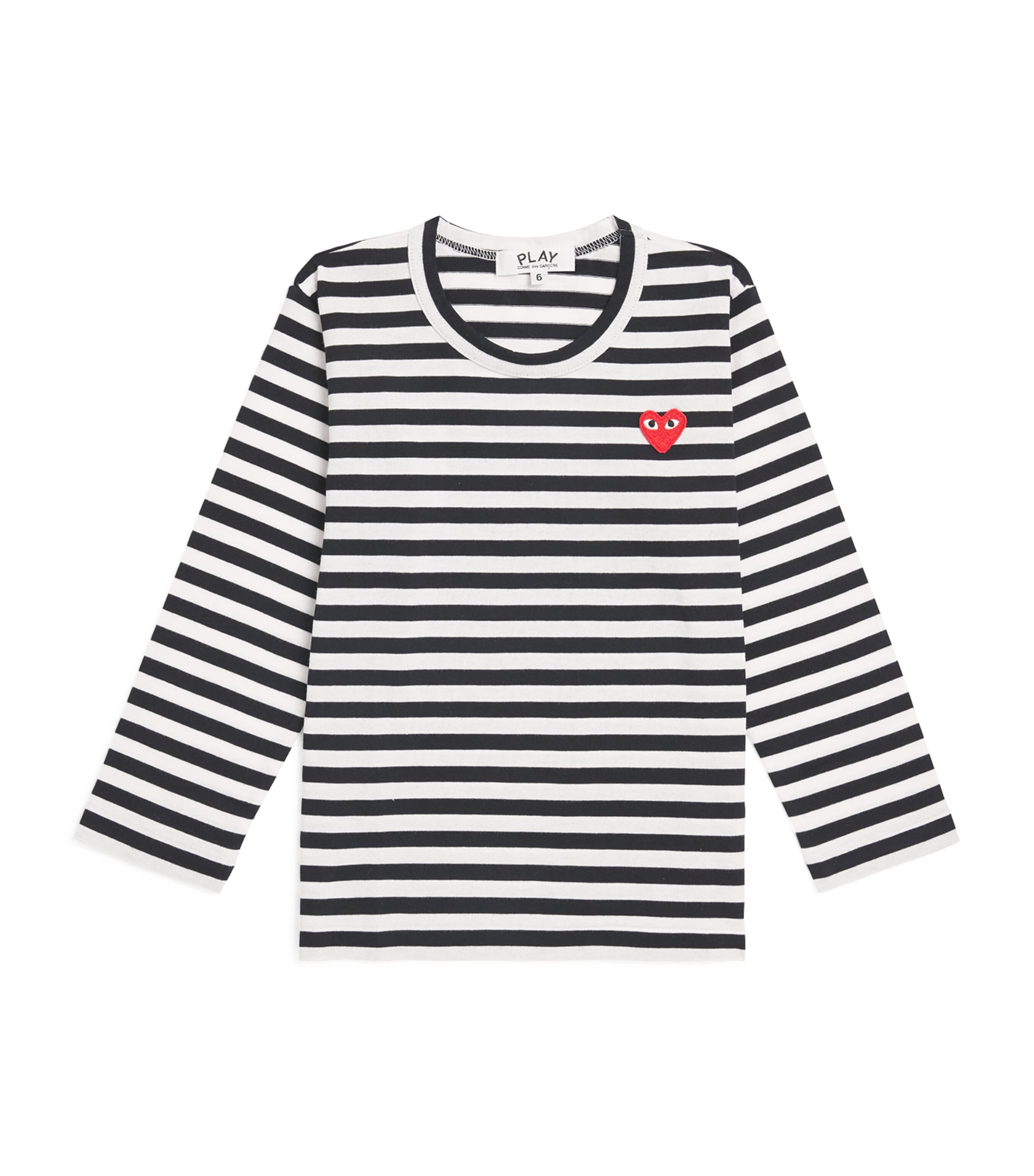 Comme Des Garçons Cotton Stripe Heart Logo T-Shirt (2-6 Years) Image 1