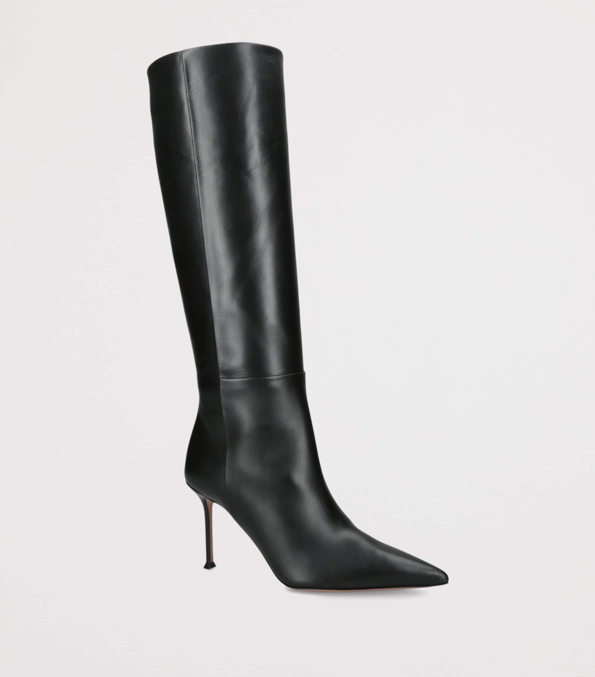 Aquazzura Leather Harper Boots 85 Black Image 2