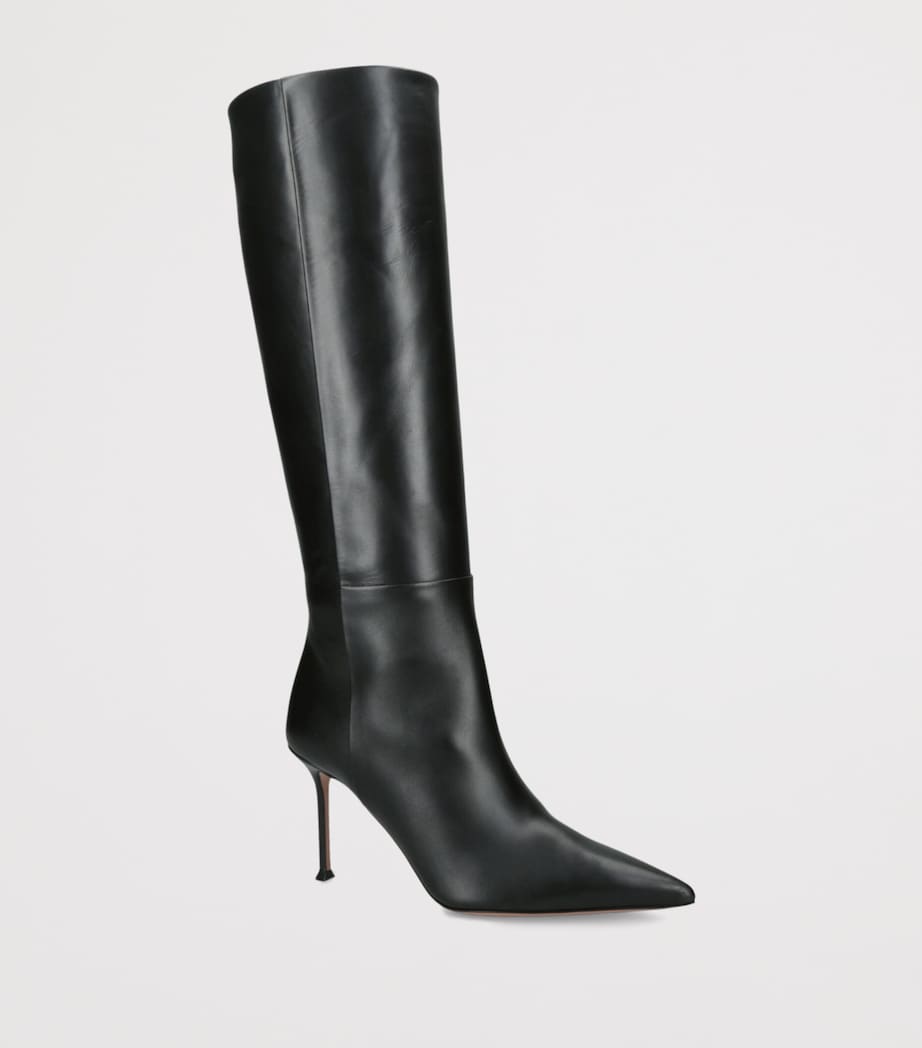 Aquazzura Leather Harper Boots 85 Black Image 2