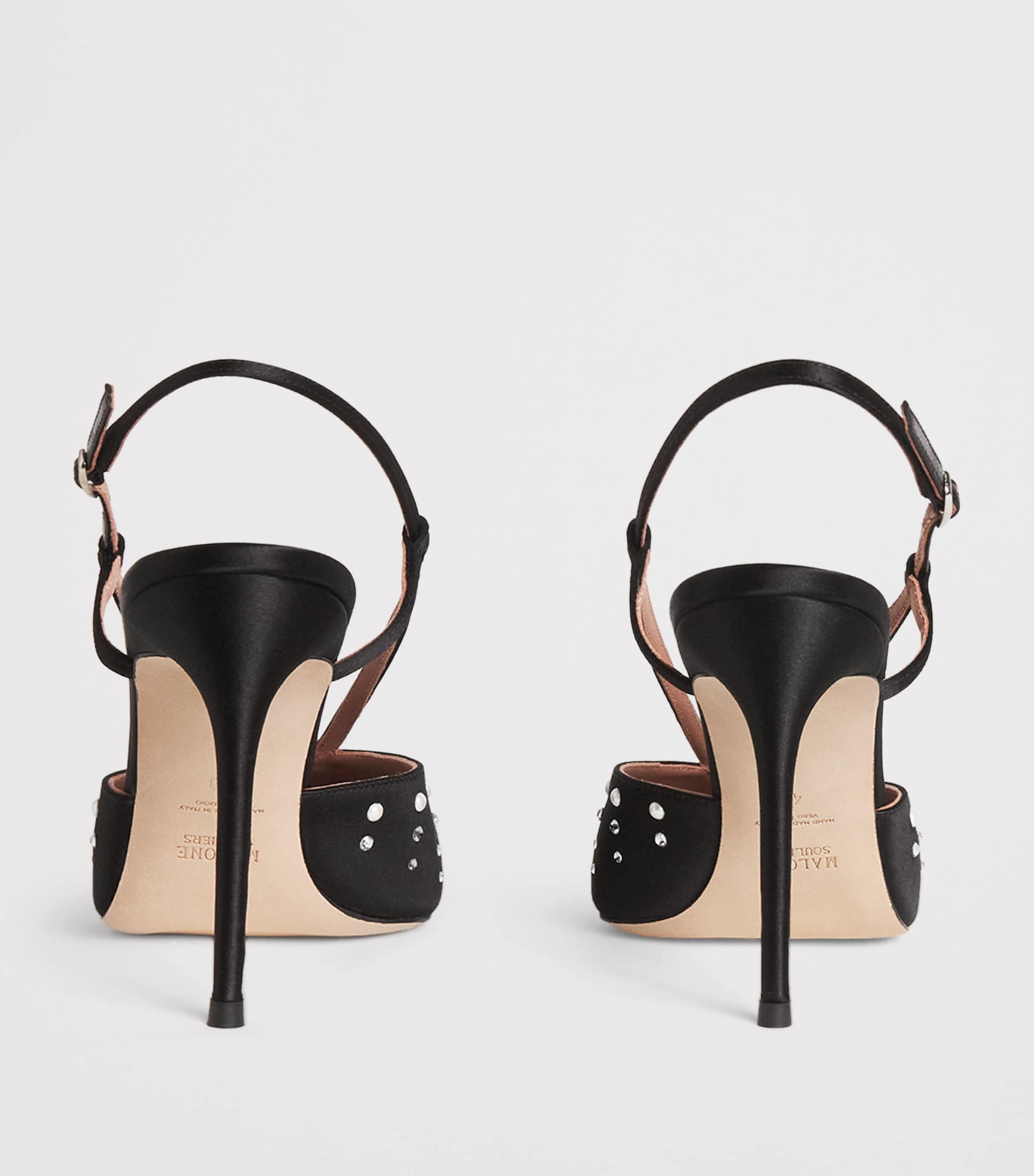 Satin Moore Slingback Pumps 90 BLACK Image 5