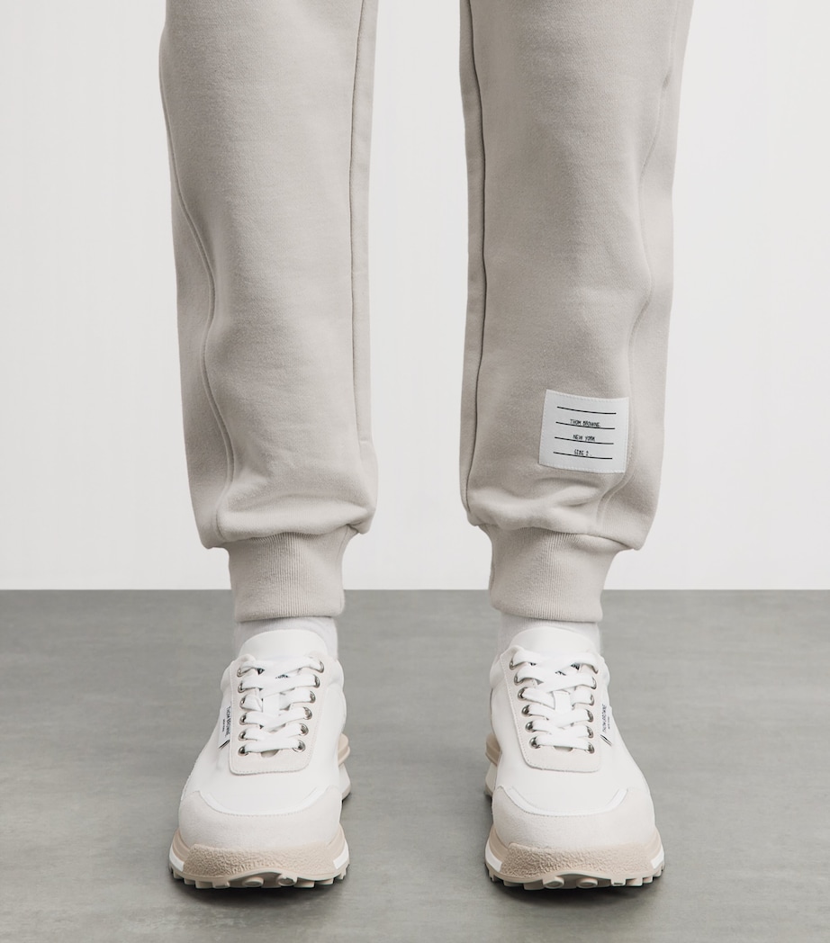 Thom Browne Mens Cotton 4-Bar Sweatpants Beige Image 3