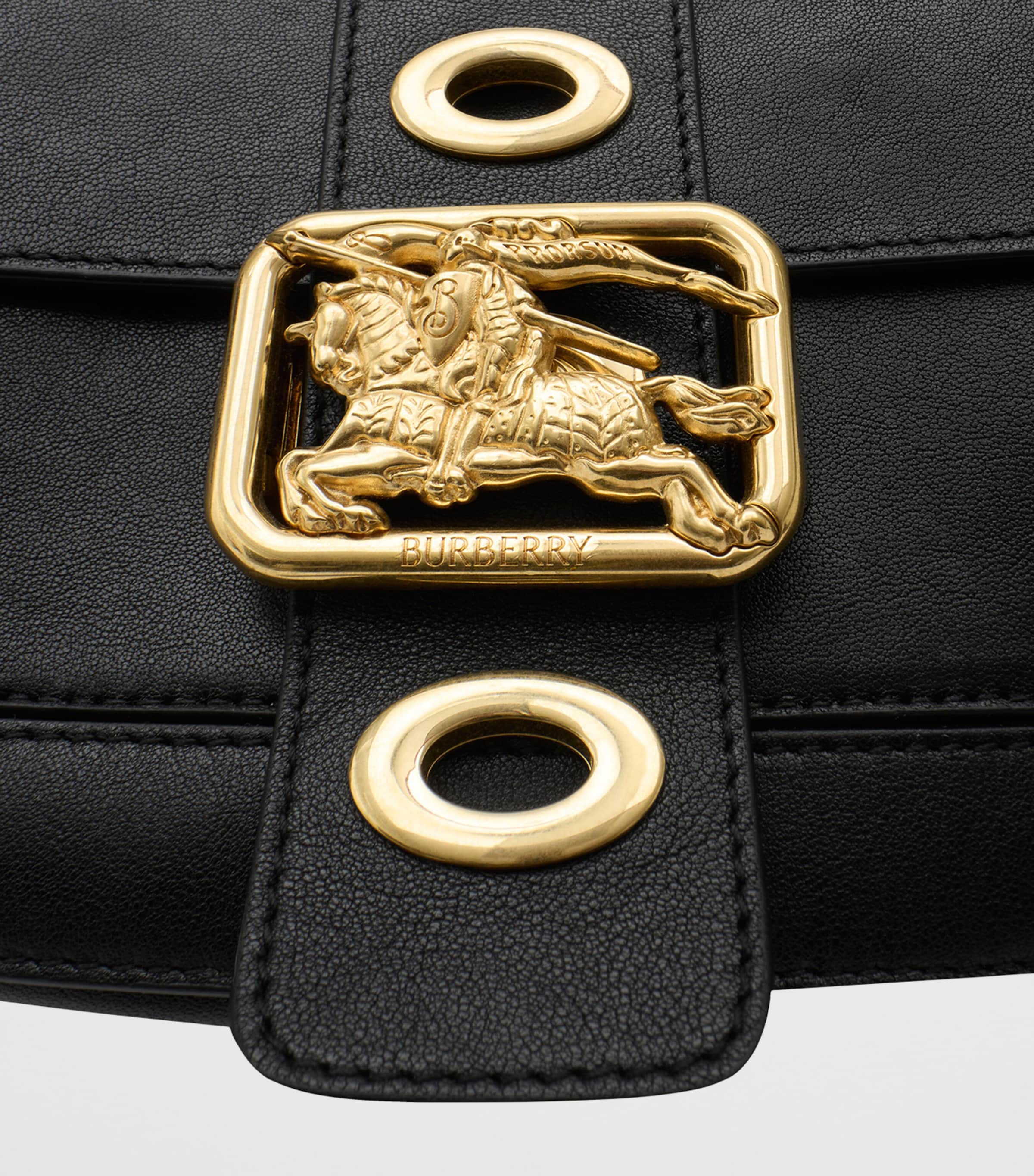 Burberry Black Small Leather Rider Bag | Harrods US