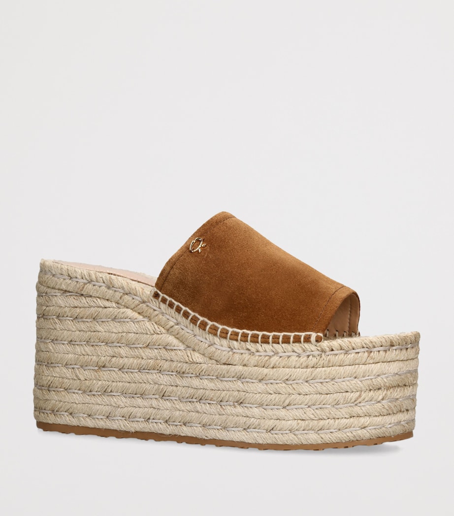 Gianvito Rossi Suede Wedge Sandals 40 Beige Image 3