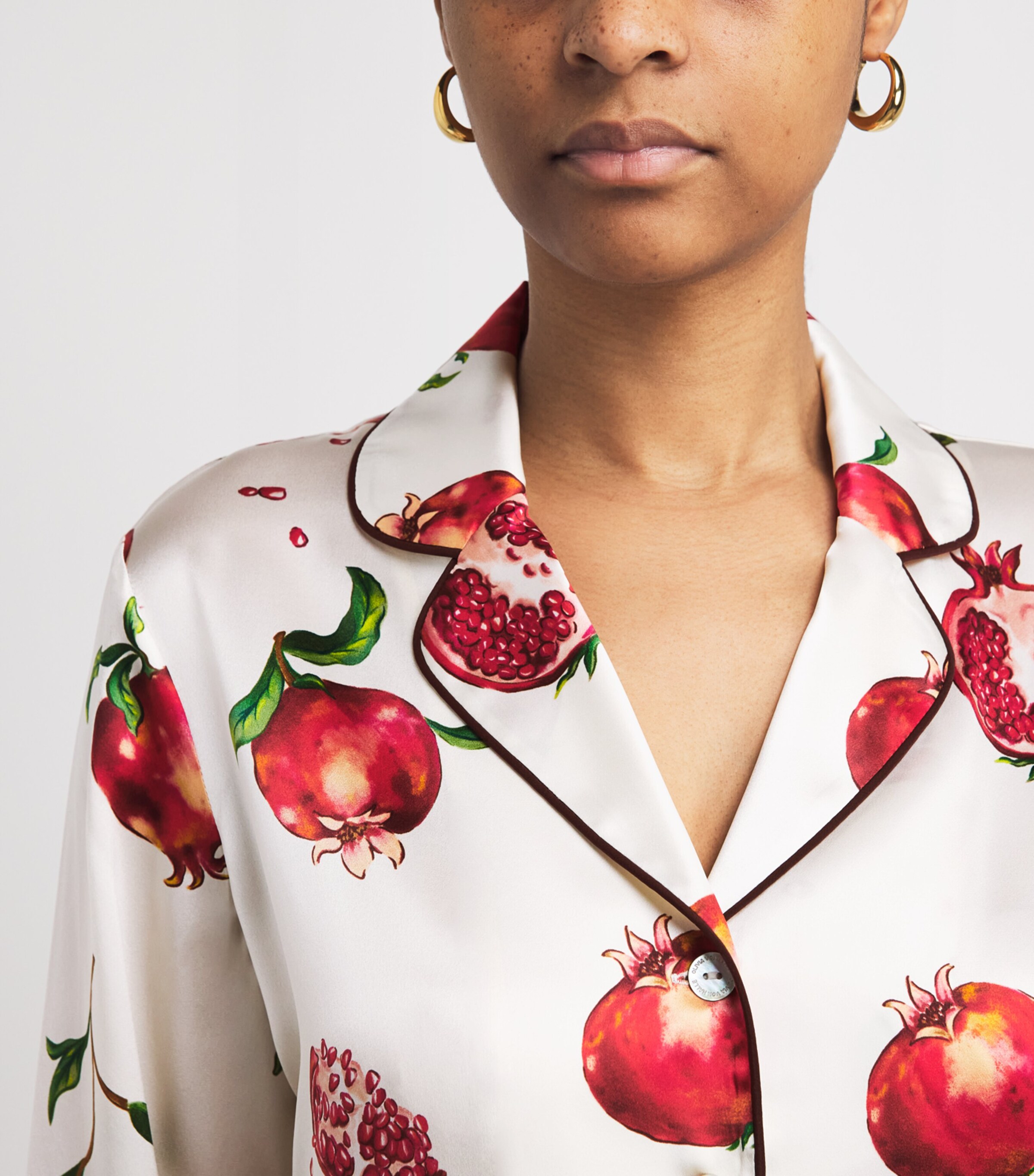 Olivia von Halle Womens Silk Pomegranate Lila Pyjama Set Allegra Image 5
