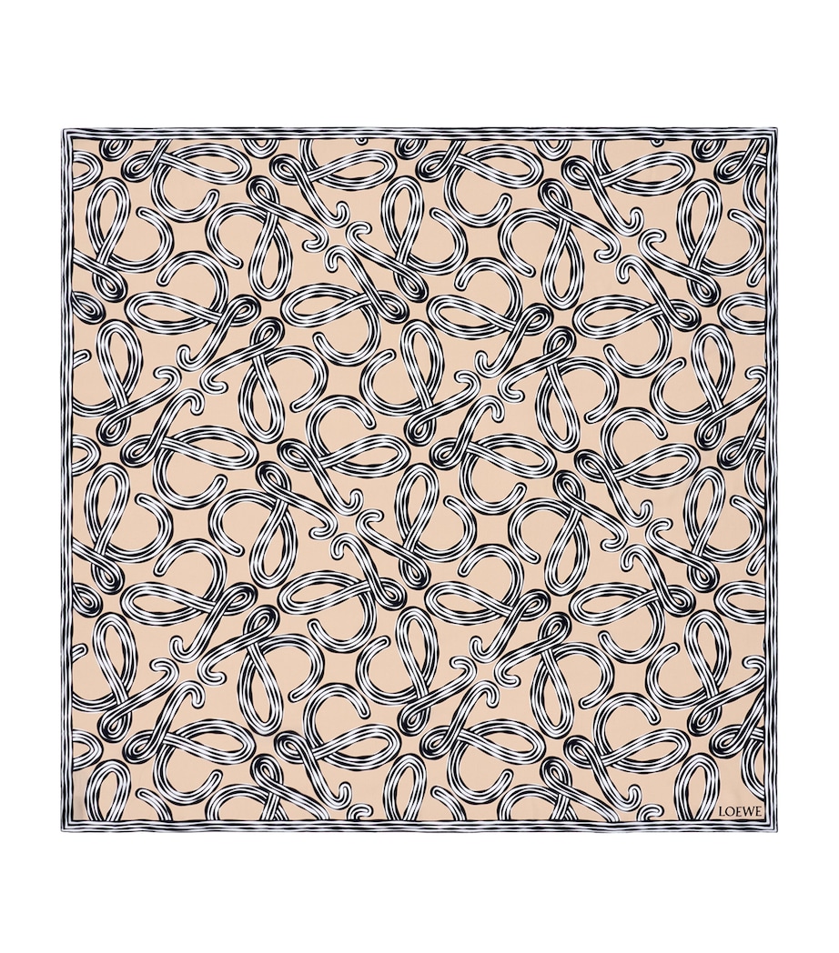 LOEWE x Paula's Ibiza Silk Anagram Print Scarf Beige/black Image 1