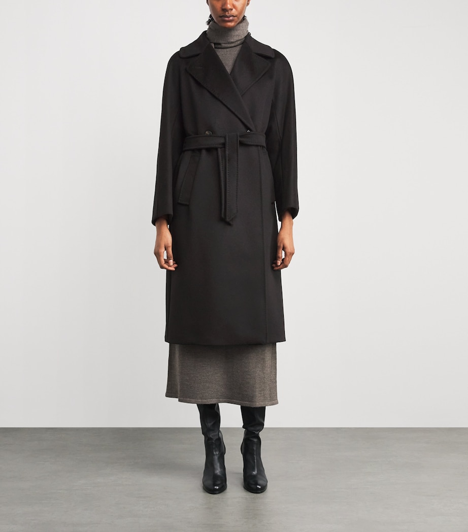 Virgin Wool Double-Breasted Coat BLACK Image 3