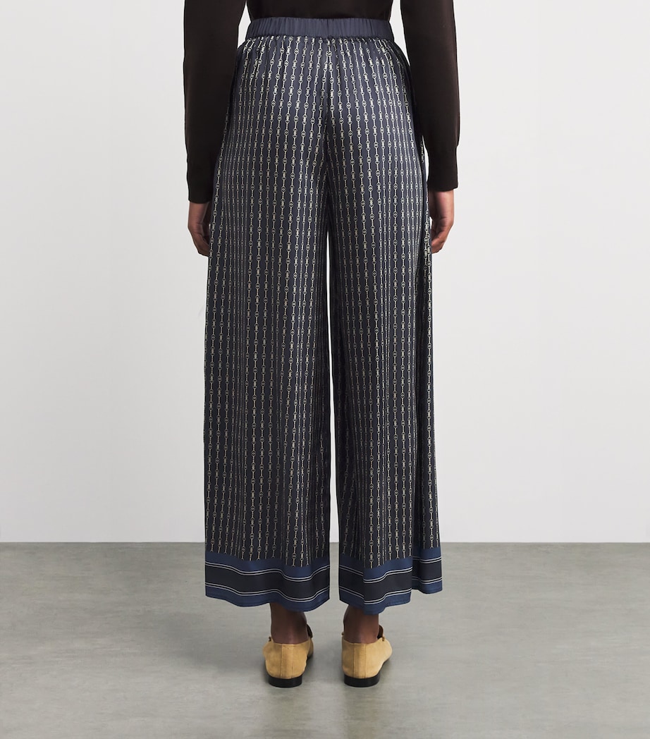 Wide Leg Printed Trousers DARK PRINT Image 4