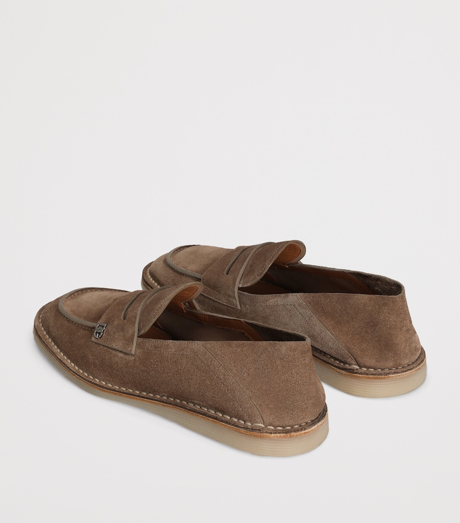Suede Logo Loafers 80024-HAZELNUT Image 3