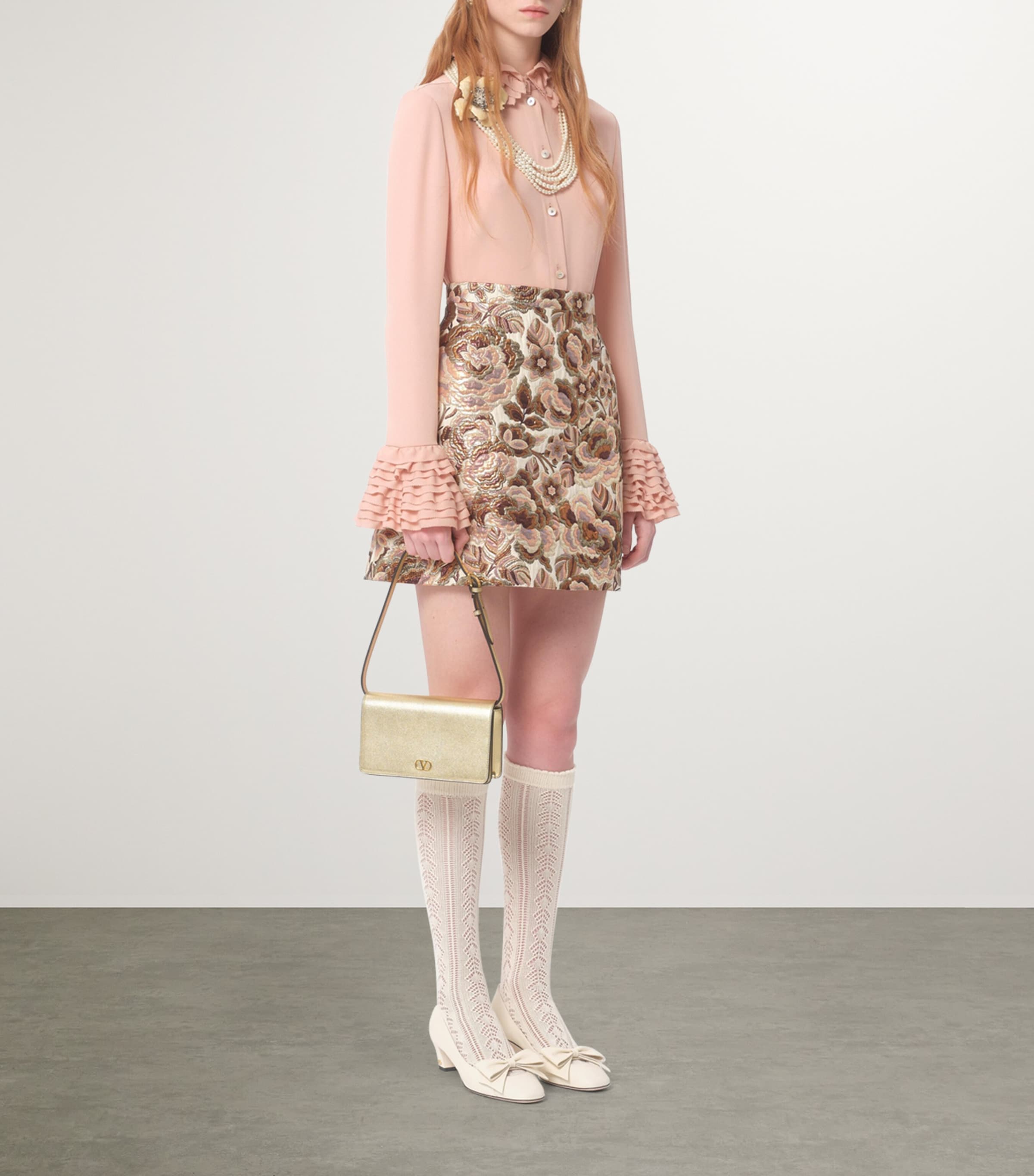 Mini Leather VLogo Shoulder Bag I8M Image 5