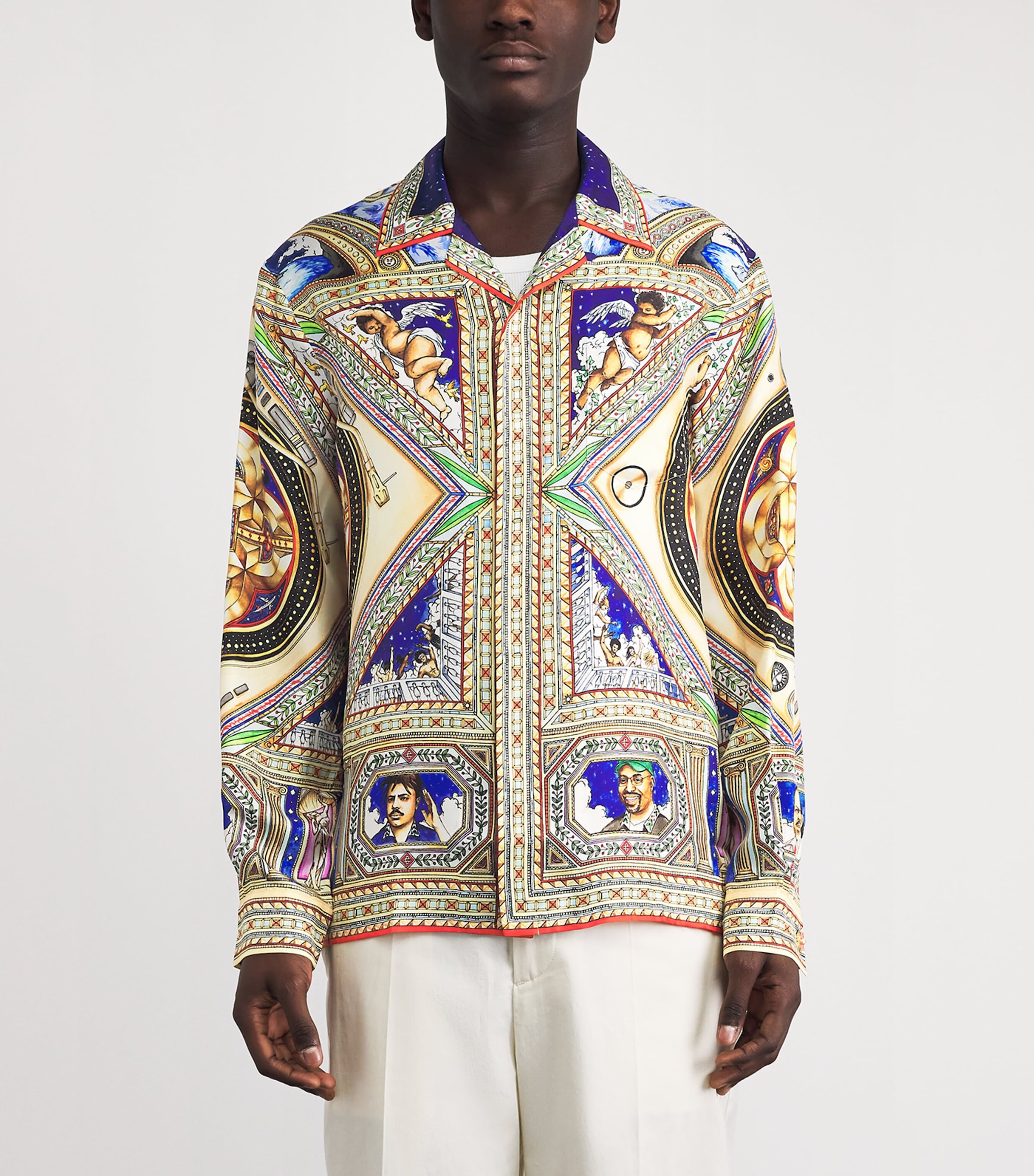 Casablanca Mens Silk Plafond Orne De Musique Shirt Take Me To Church Image 4
