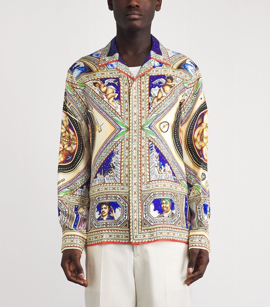 Casablanca Mens Silk Plafond Orne De Musique Shirt Take Me To Church Image 4