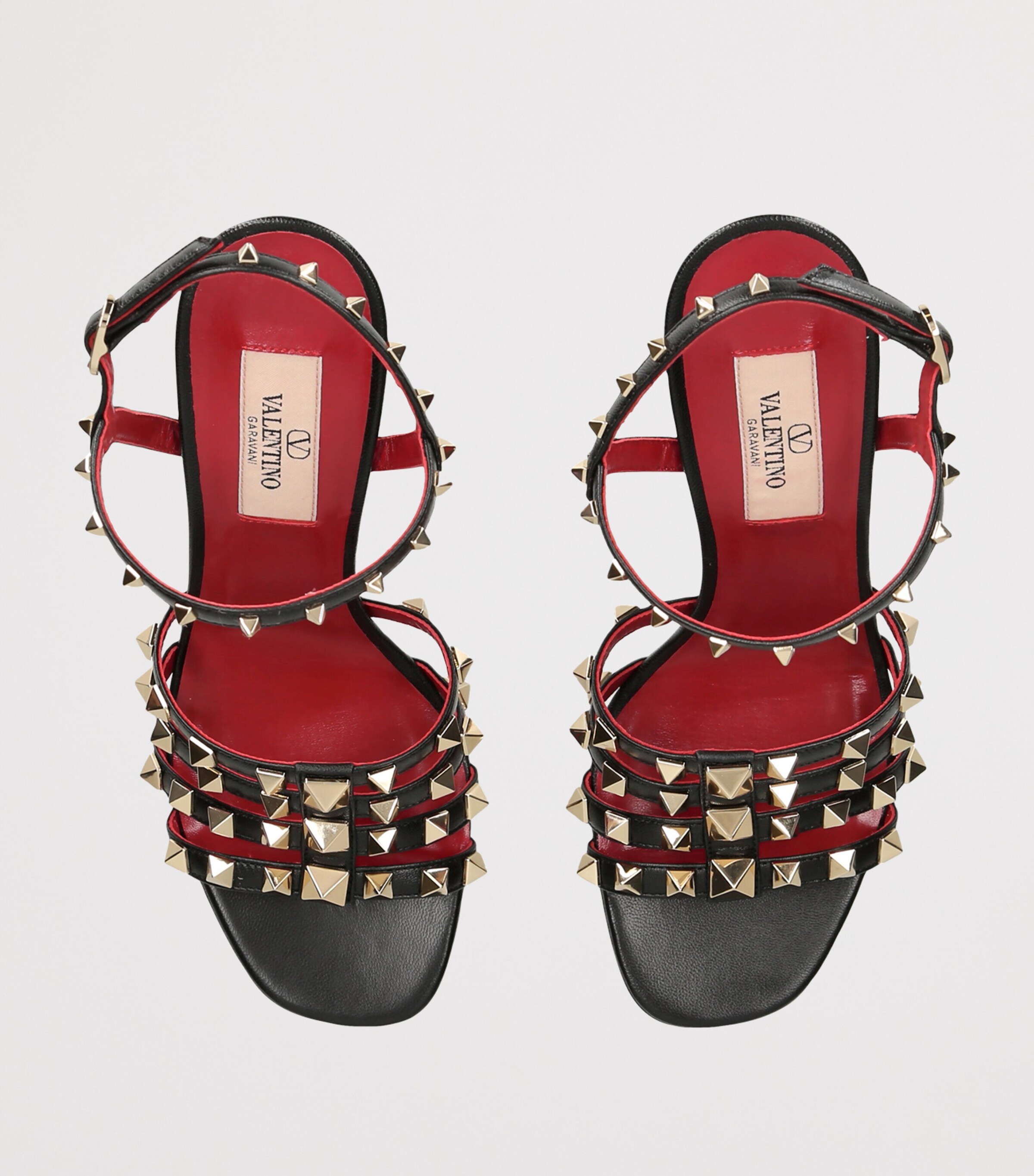 Valentino Garavani Leather Rockstud Heeled Sandals 100 Black Image 4