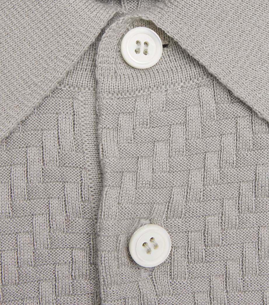 Cotton-Silk-Cashmere Woven Polo Shirt 1500 Image 5