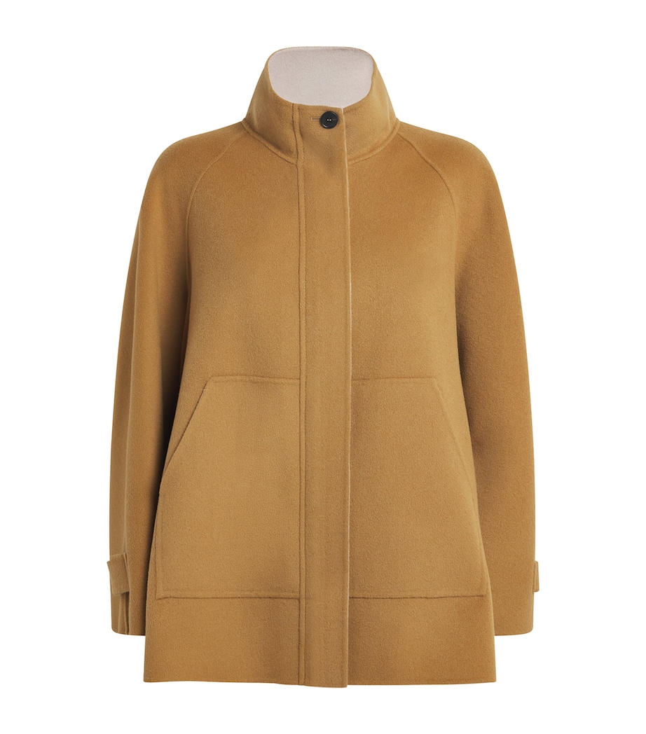 Virgin Wool High-Neck Coat OCHRE Image 1