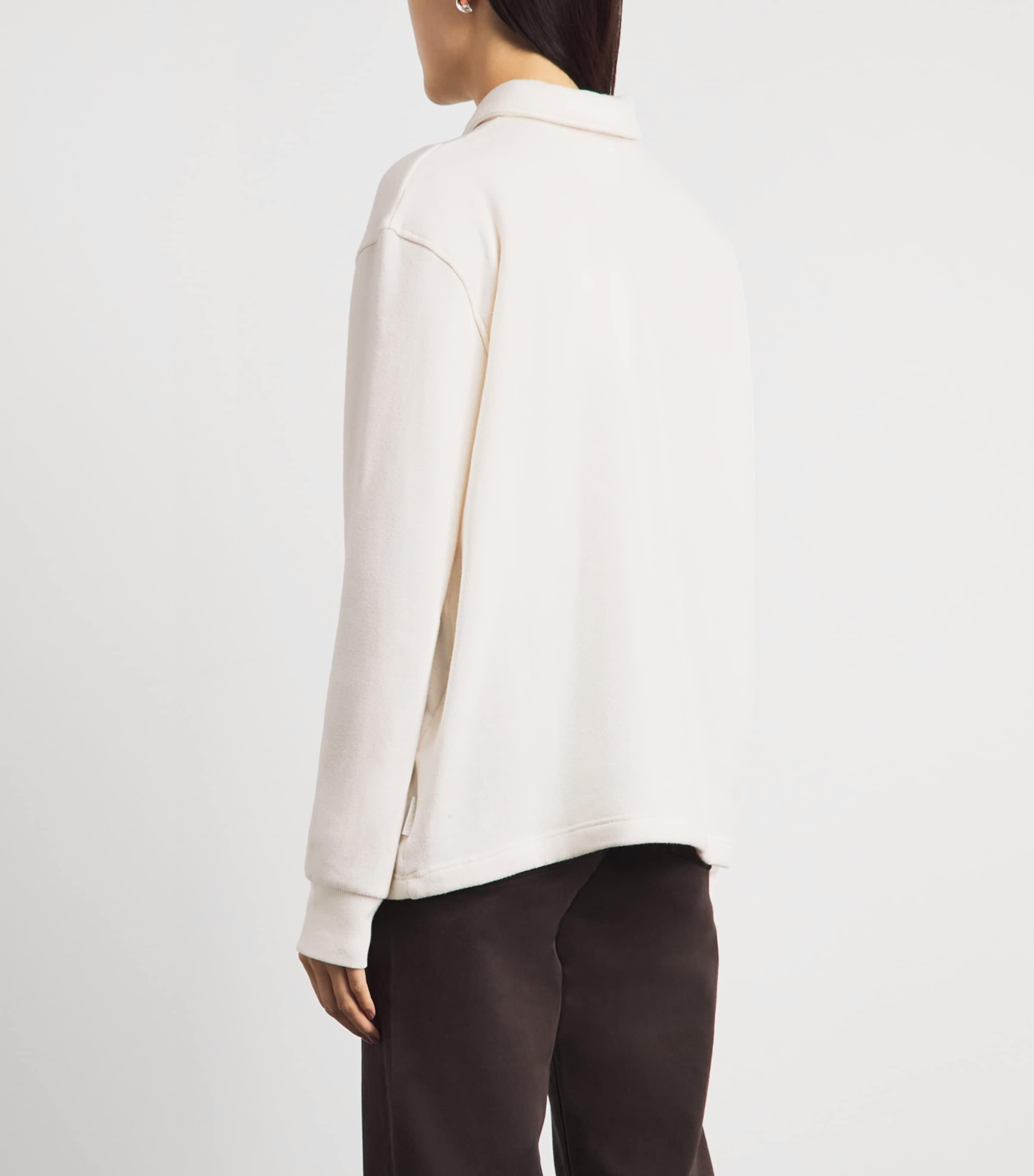Citizens of Humanity Womens Fleece Vintage Long-Sleeve Polo Sweater Pashmina (off White) Image 5