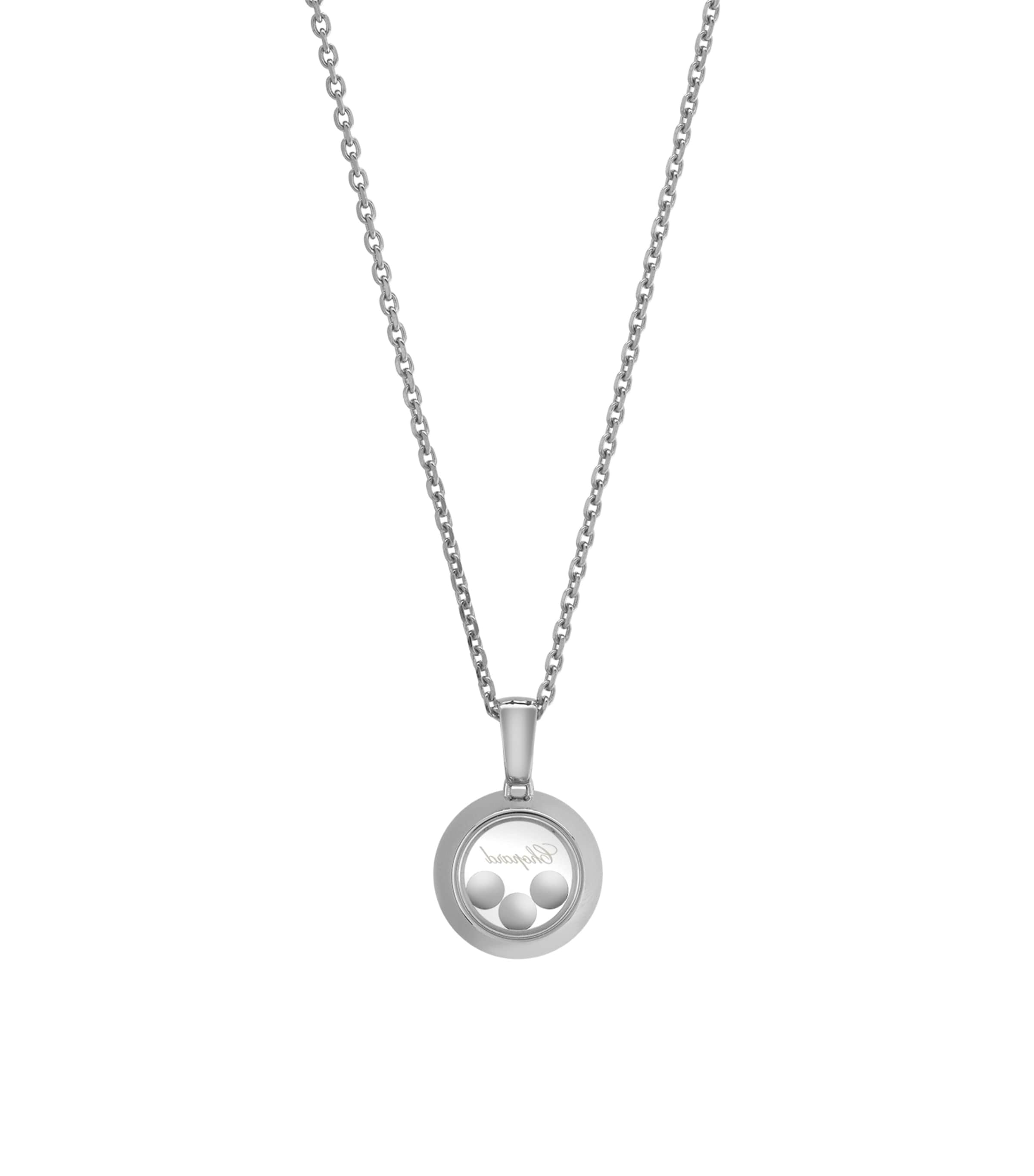 White Gold and Diamond Happy Diamonds Icons Pendant Necklace 18K WHITE GOLD Image 3