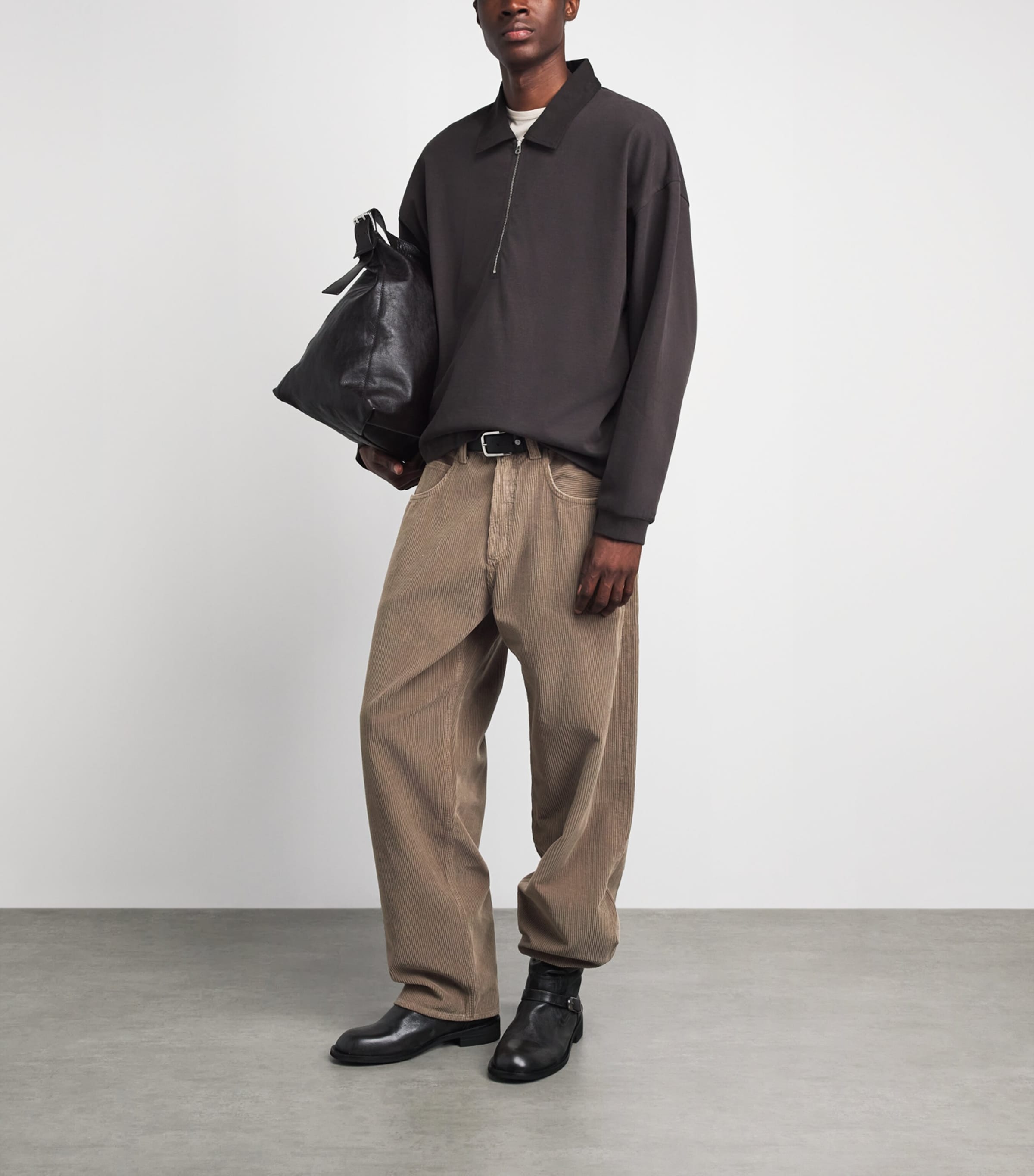 AGOLDE Mens Corduroy Fusion Wide Jeans Rockwell Image 2