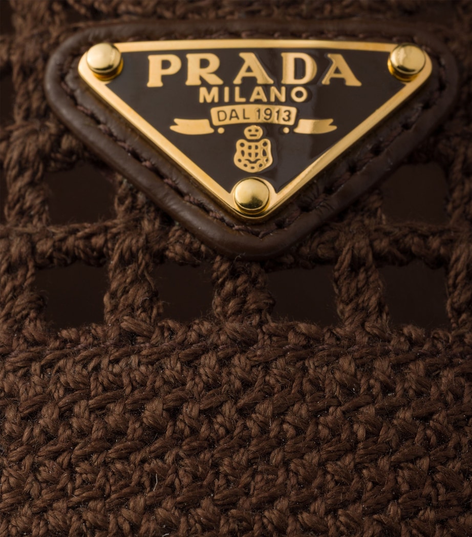 Prada Crochet Triangle Ballet Flats Brown Image 5