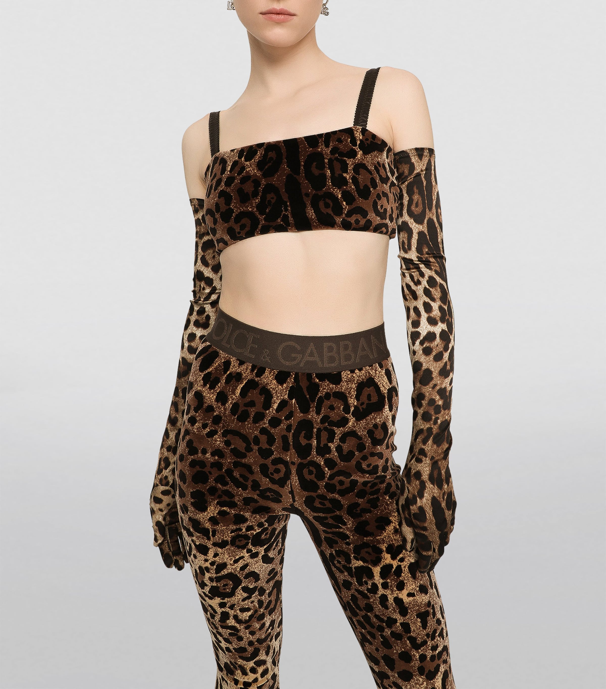 Velvet Leopard Print Leggings S8350-JACQU Image 3