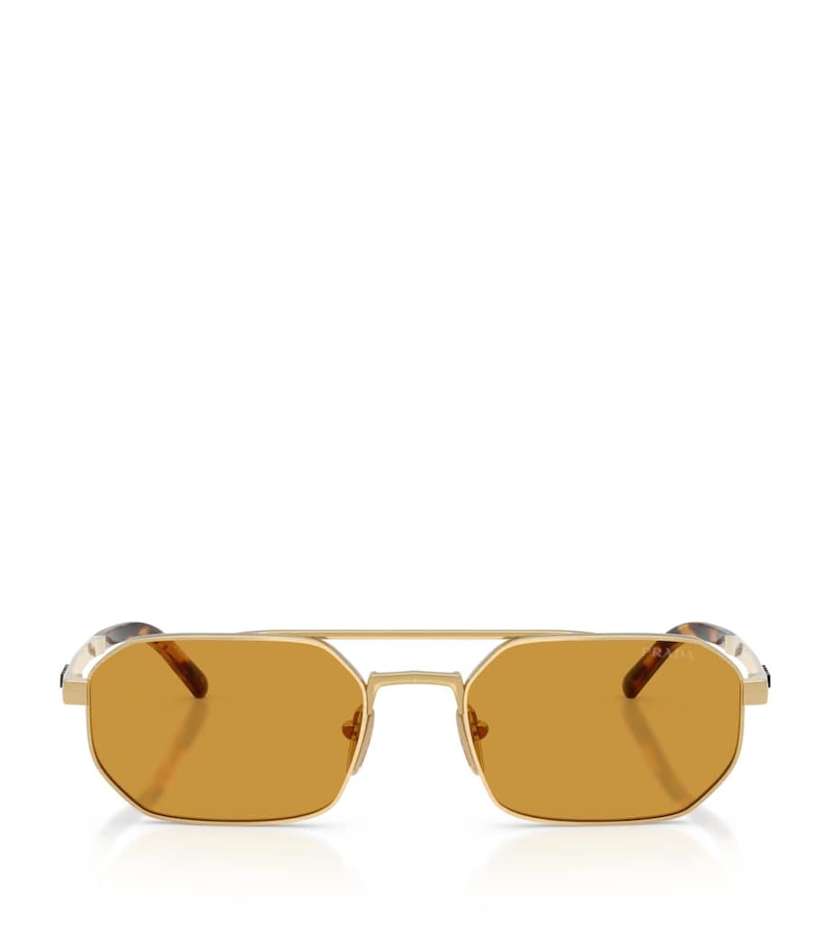 Prada Metal Irregular Sunglasses Gold Image 1
