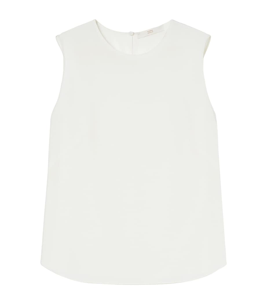 Marina Rinaldi Womens Silk Sleeveless Blouse Ivory Image 1