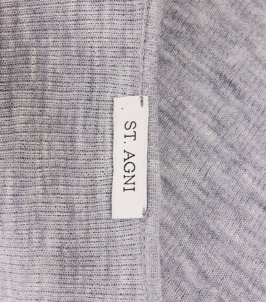 Merino Wool Wrap Top GREY MARLE Image 5