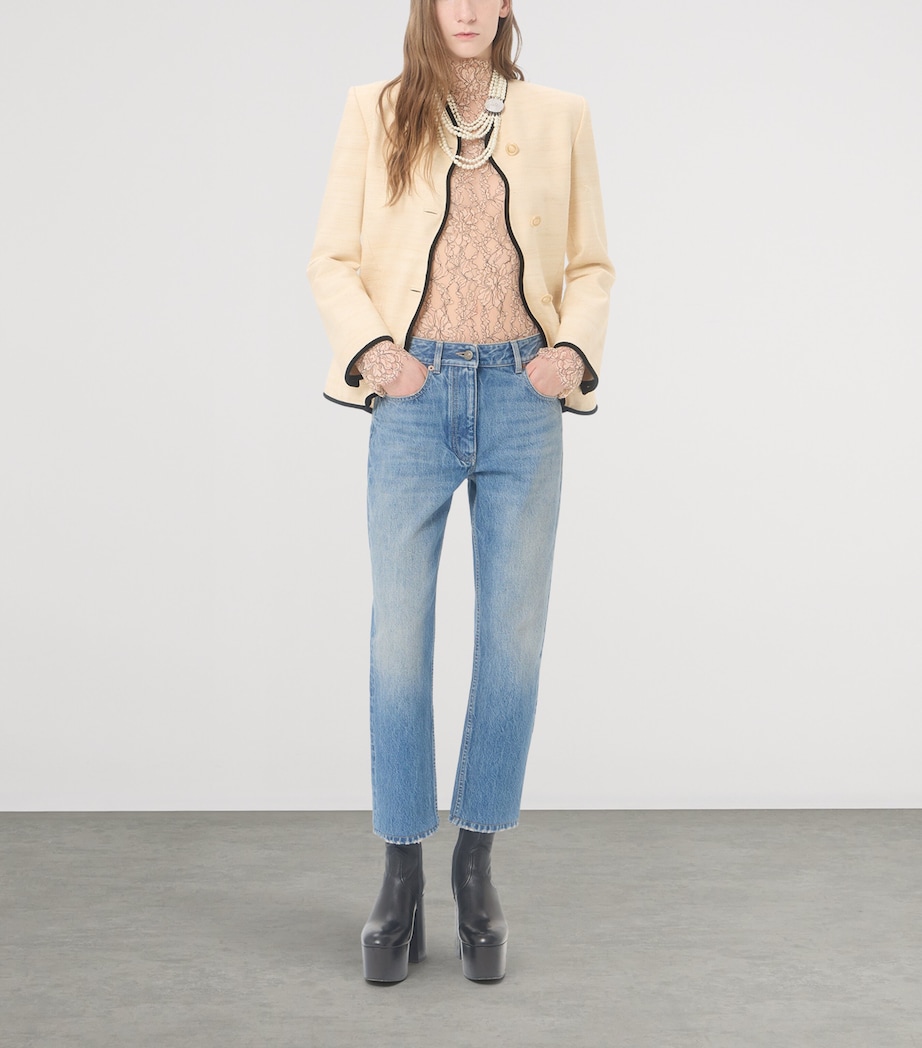 Valentino Womens Cropped Straight Jeans Image 2