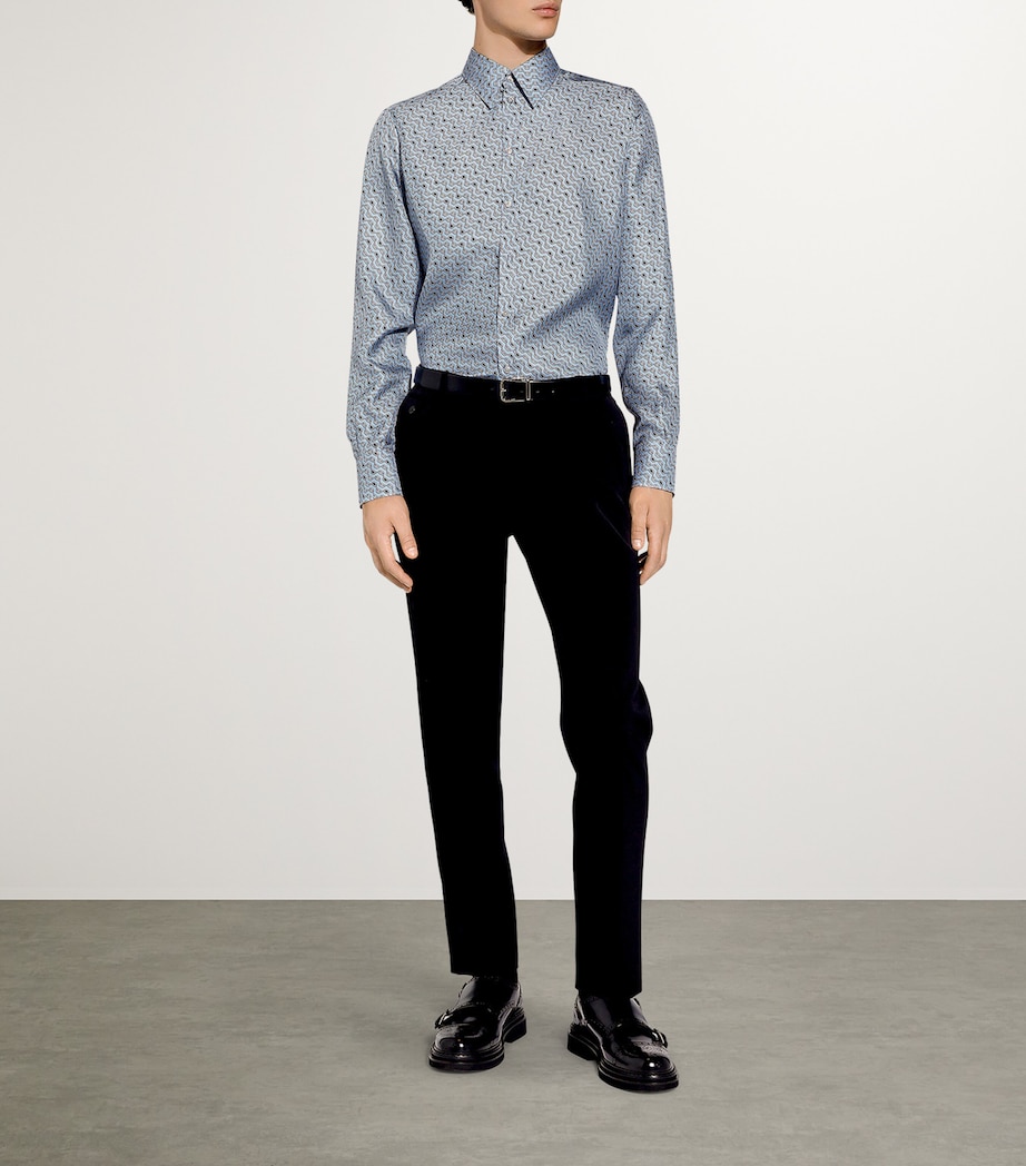 Silk Chain Print Shirt HC5FY- F.AZZURR Image 2